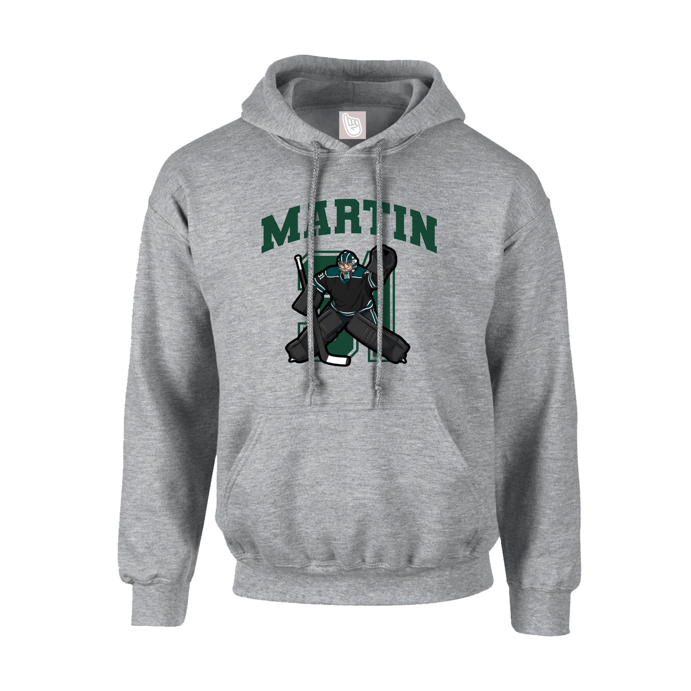 Hoodie — Number in Grey