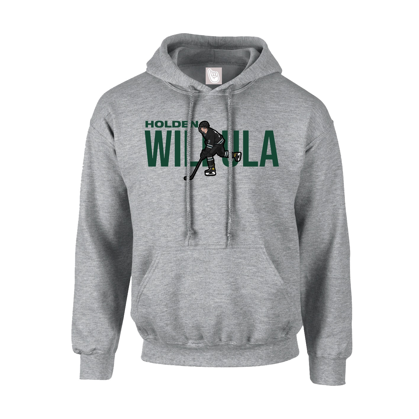 Hoodie — Player Name in Grey