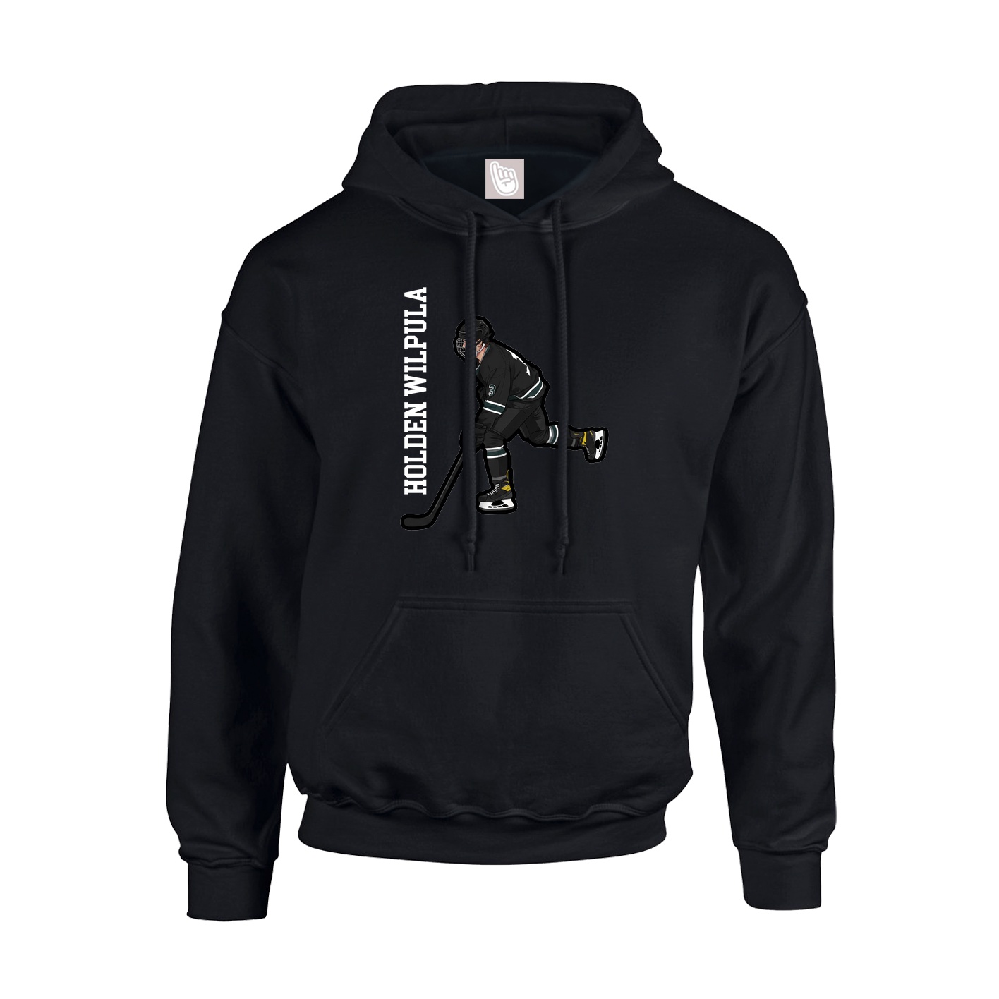 Youth Hoodie — Name Vertical in Black