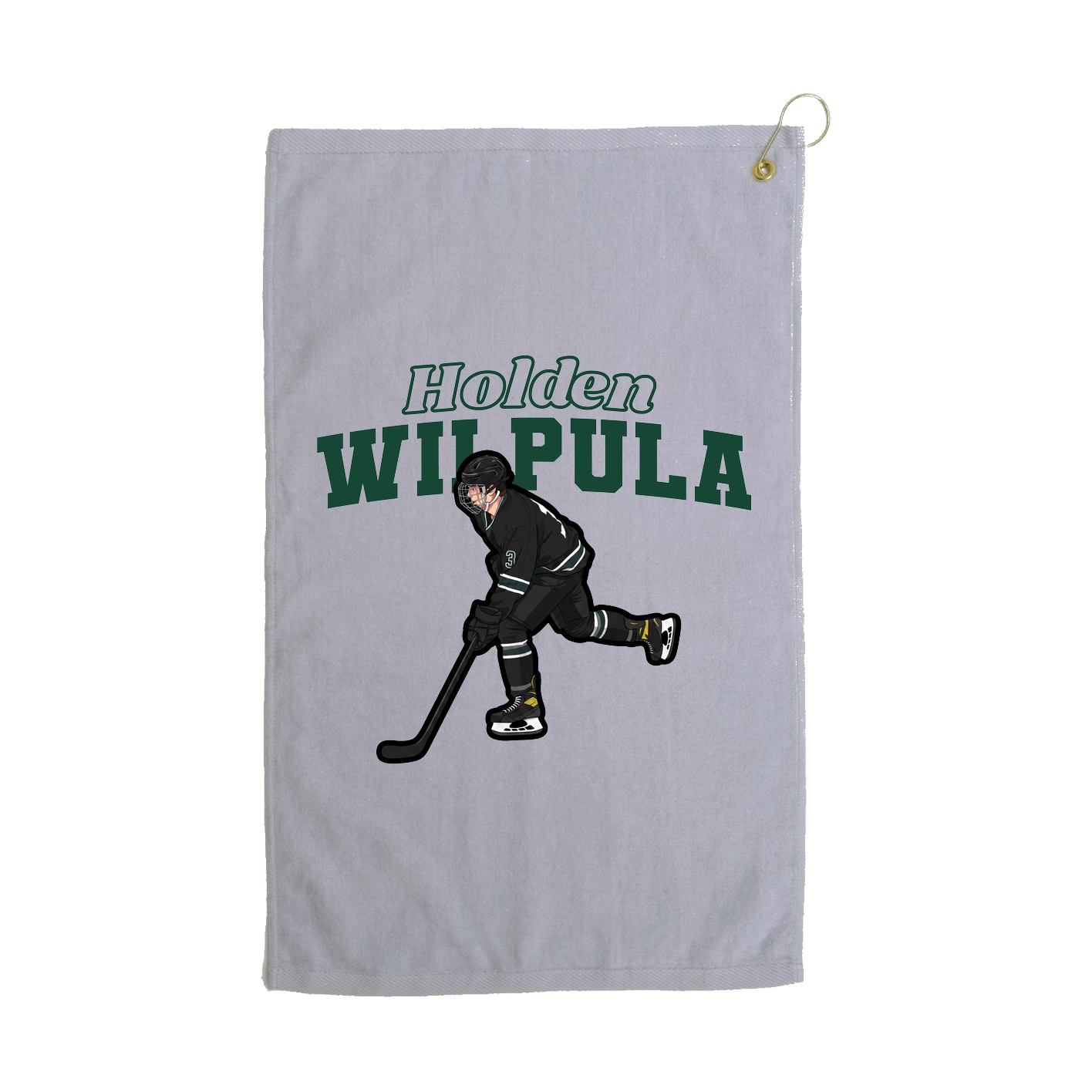 Golf Towel — Name Arch in Grey