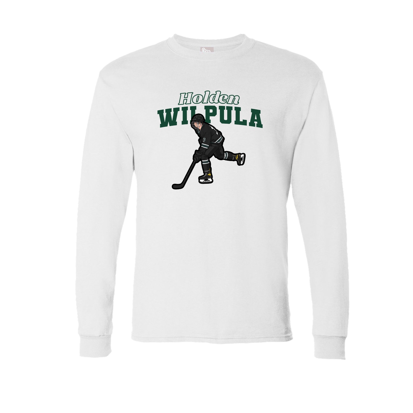 Long Sleeve Tee — Name Arch in White