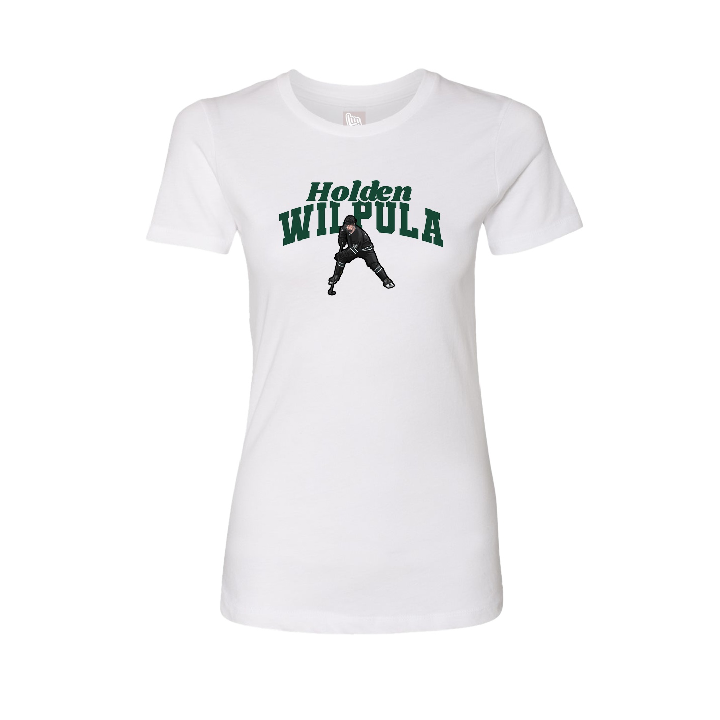 Fitted Women's Tee — Signature Arch in White