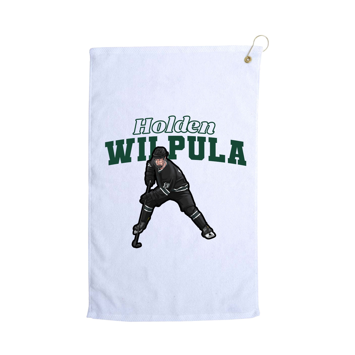 Golf Towel — Name Arch in White