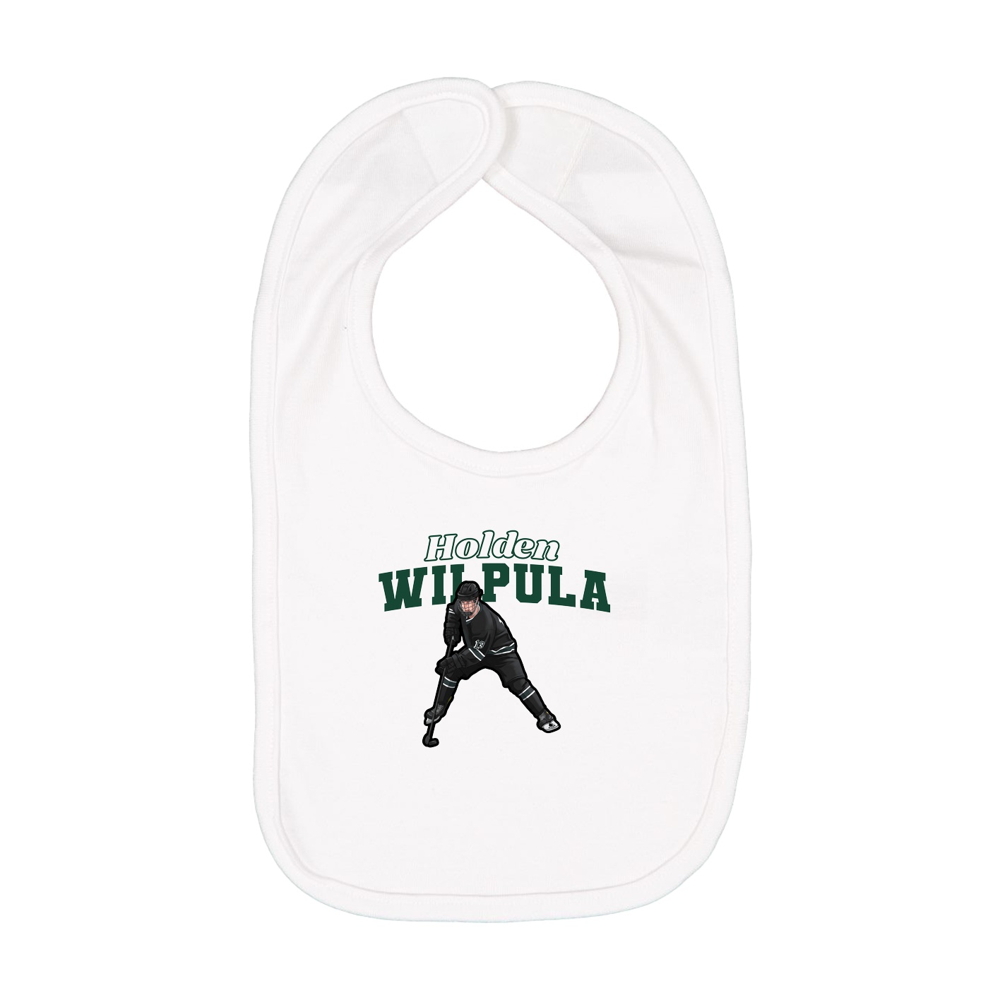 Infant Bib — Name Arch in White