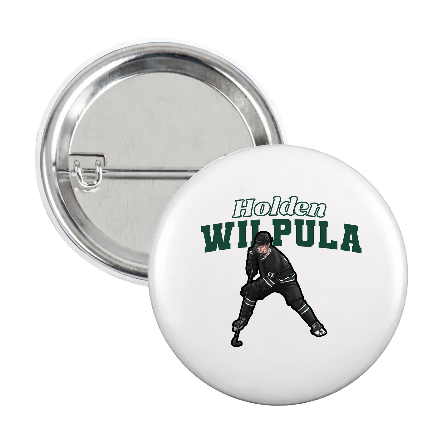 Game Day Button — Name Arch in White