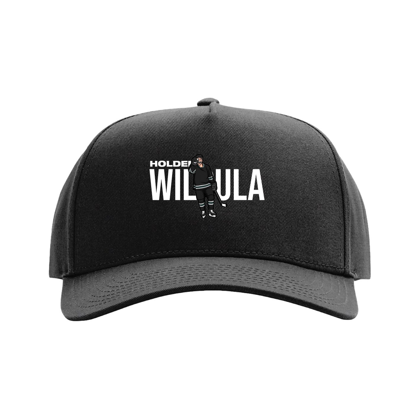 Full Fabric Five-Panel Champ Cap — Player Name in Black