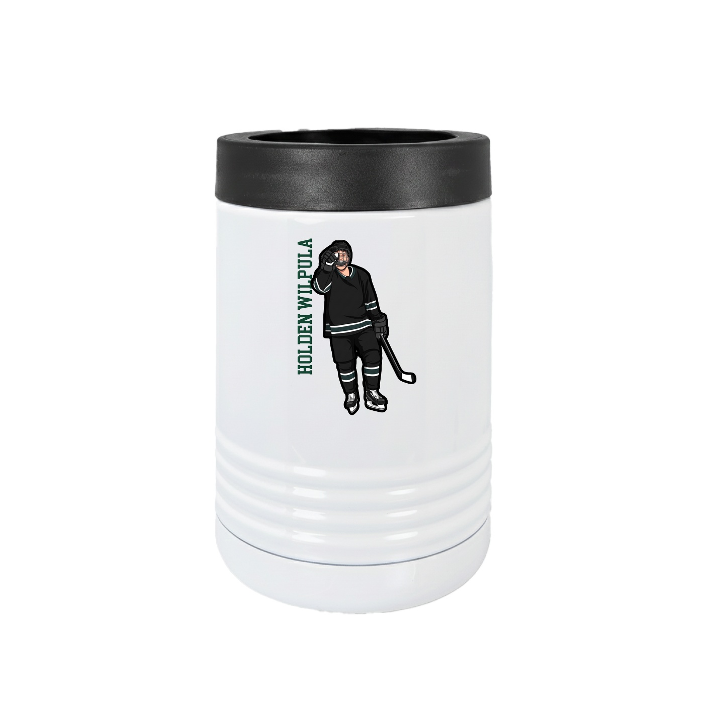 Beverage Holder — Name Vertical in White