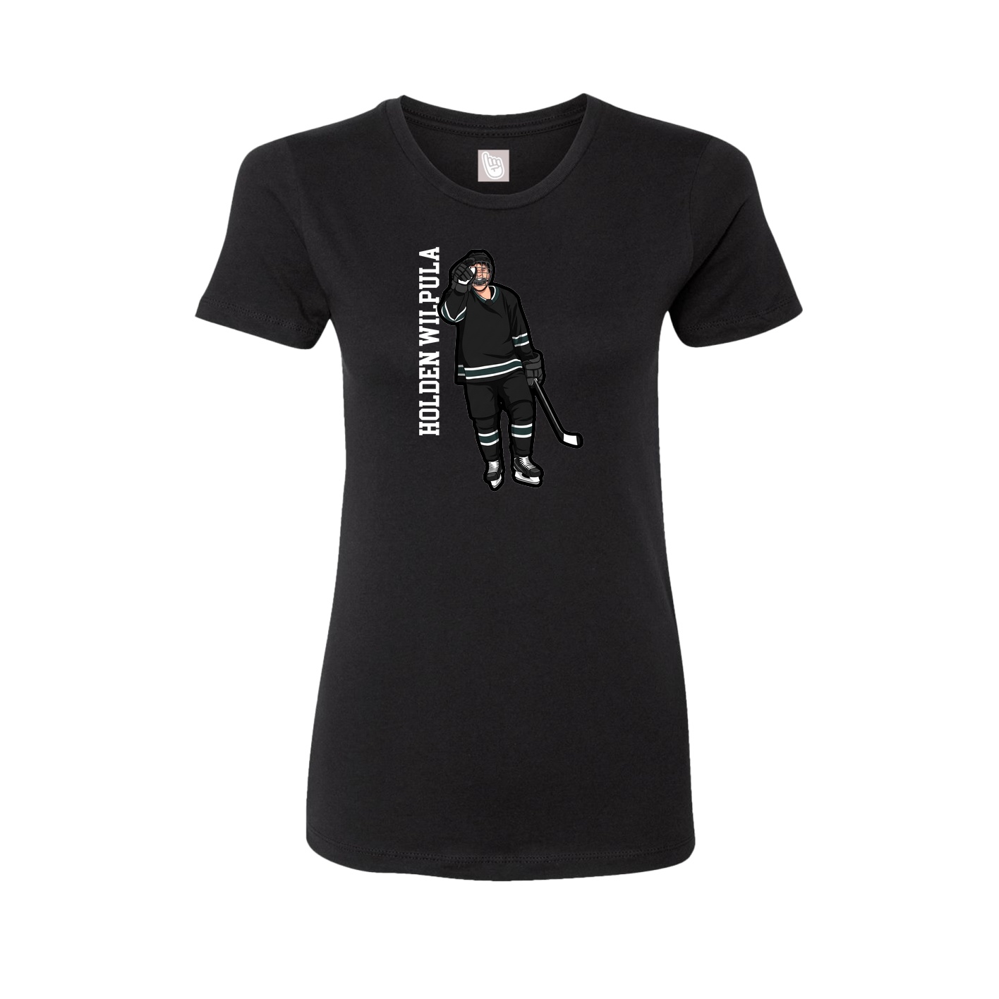 Fitted Women's Tee — Name Vertical in Black