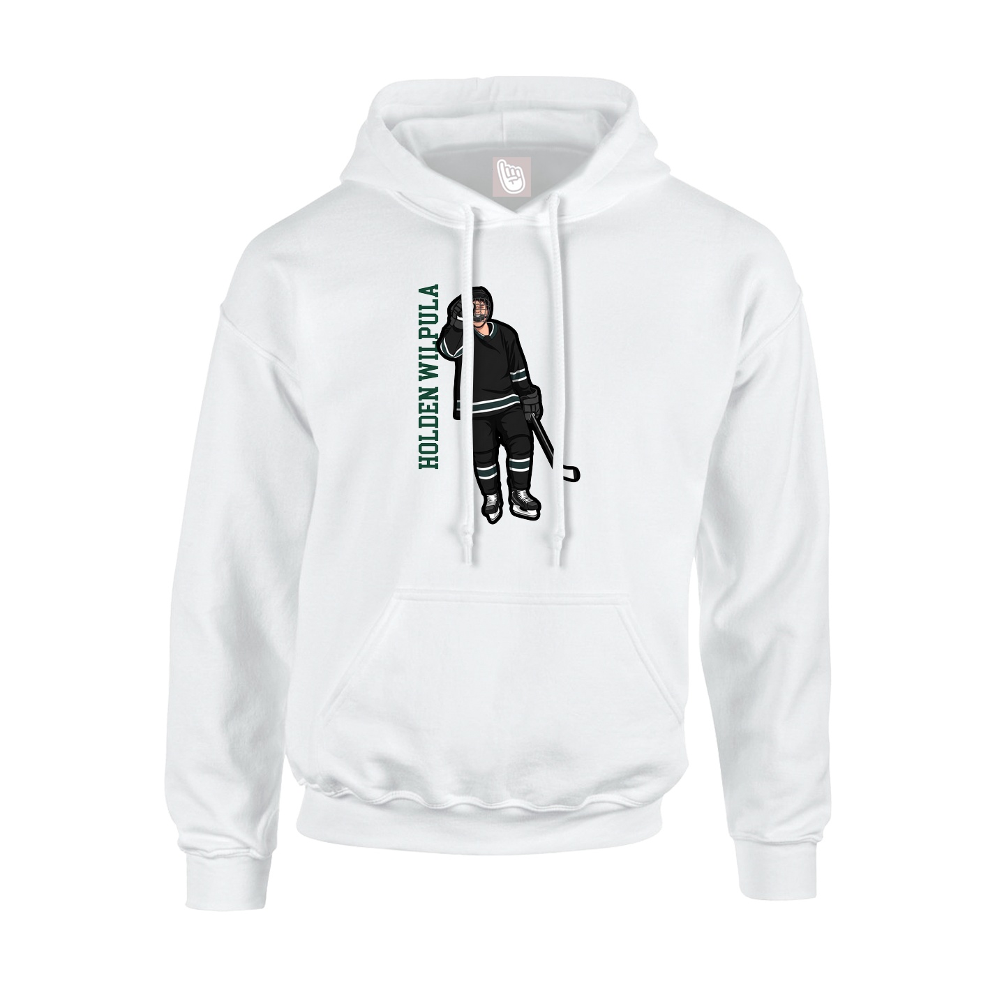 Hoodie — Name Vertical in White
