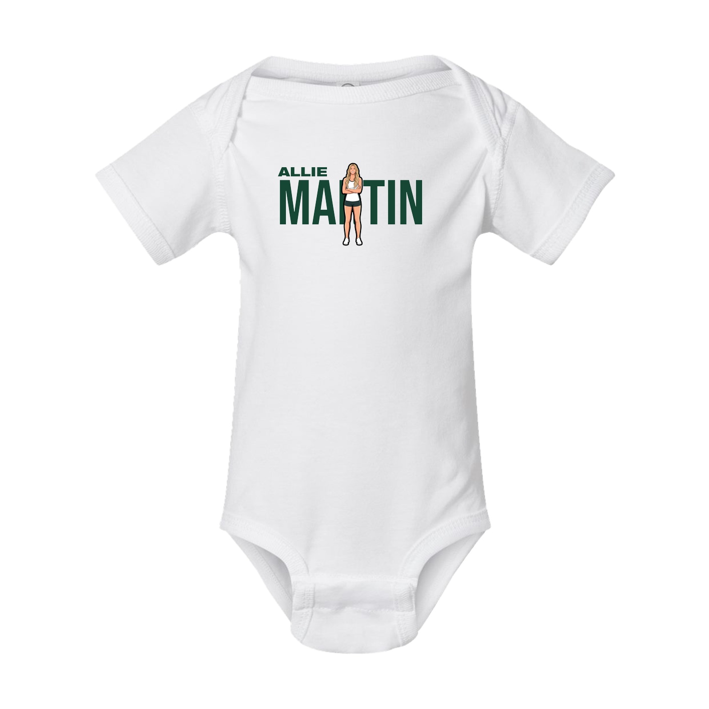 Baby Onesie — Player Name in White