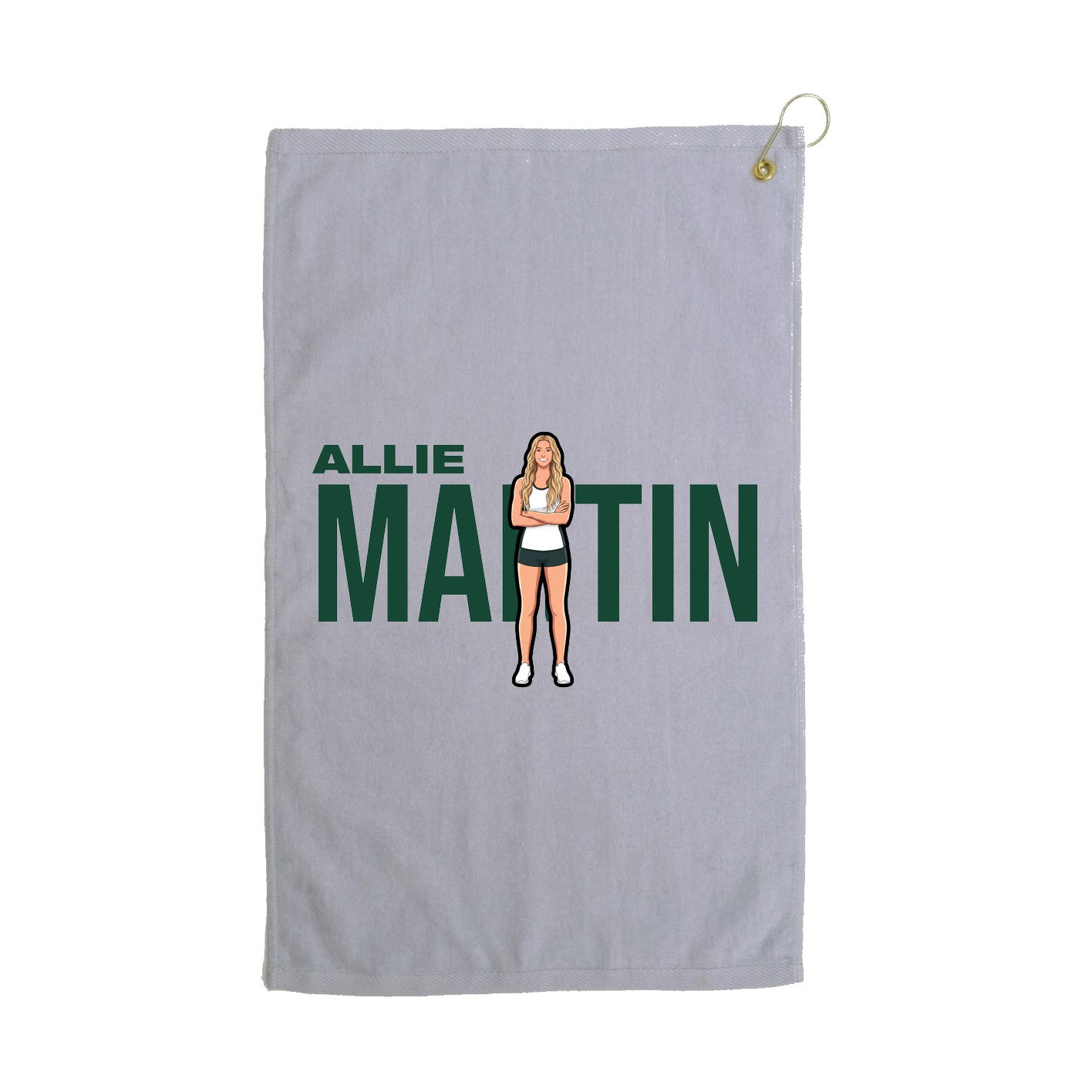 Golf Towel — Player Name in Grey