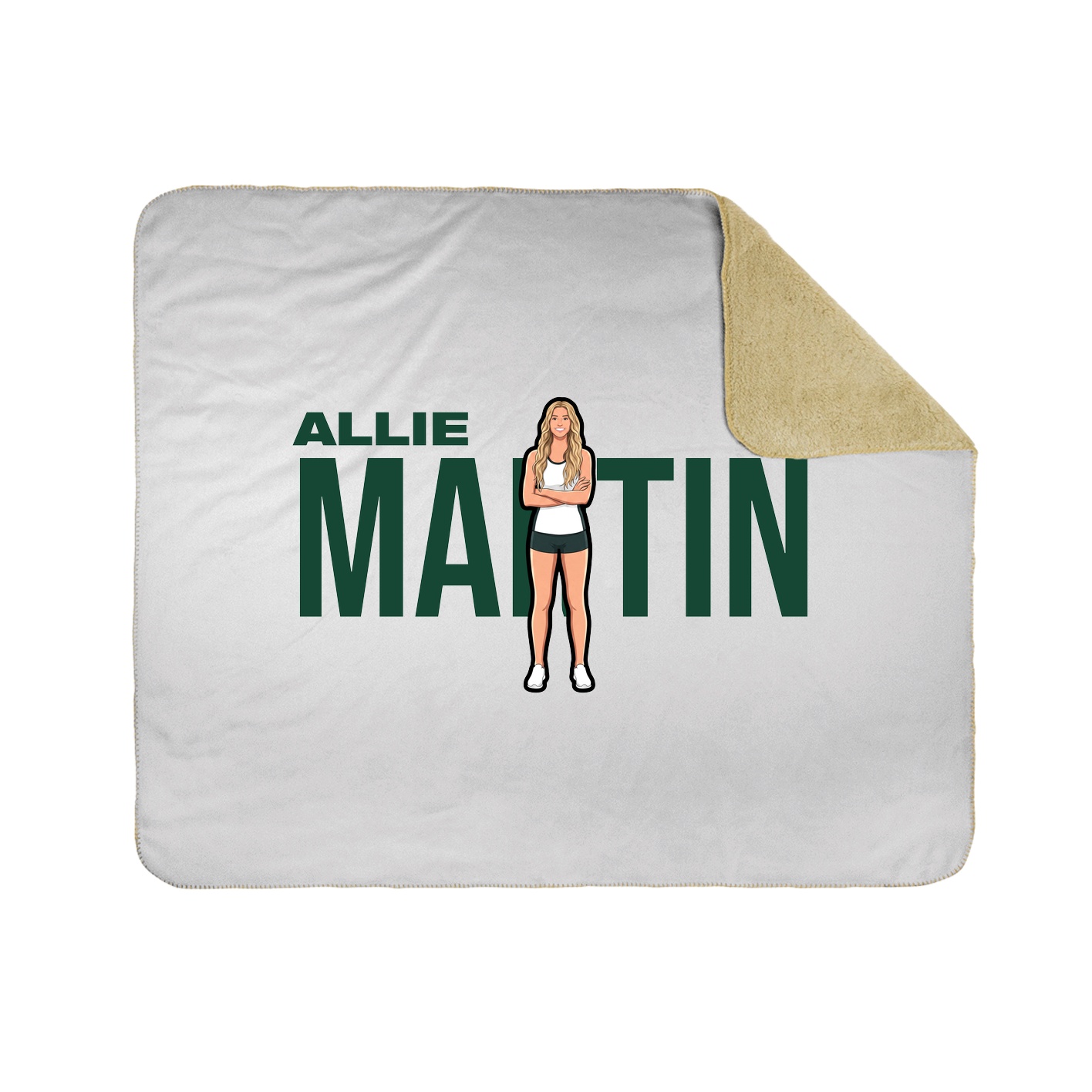 Throw Blanket — Player Name in White