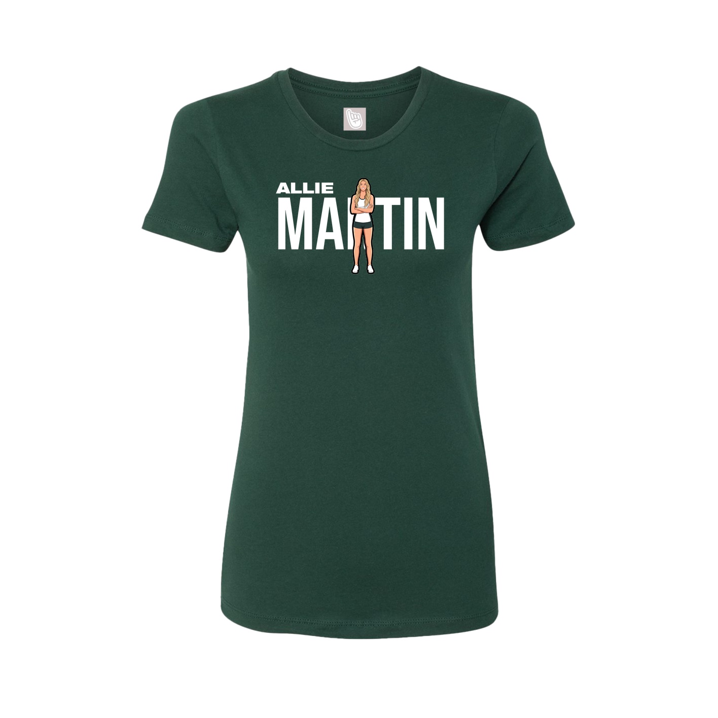 Fitted Women's Tee — Player Name in Green