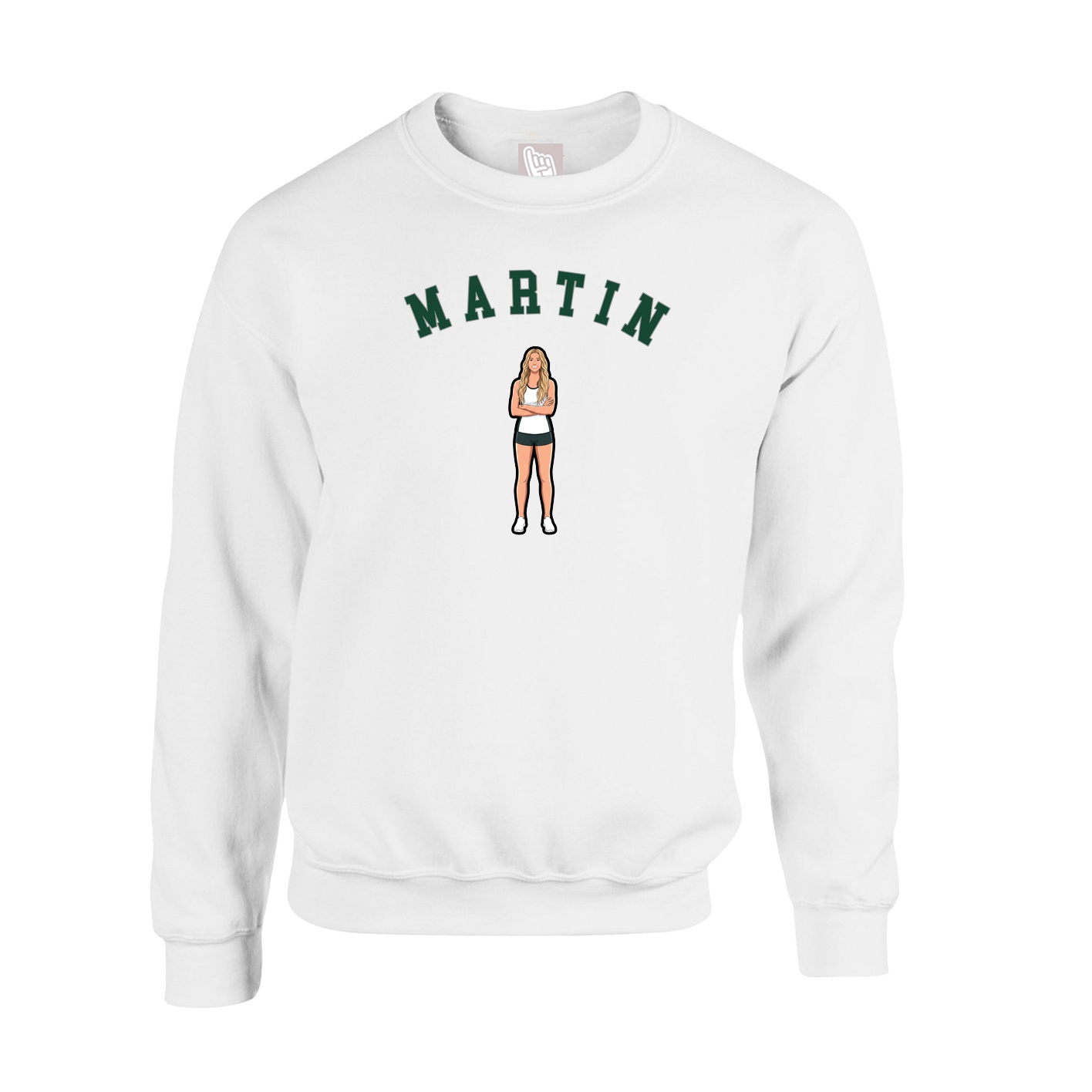 Fleece Crew — Shirsey Arch in White