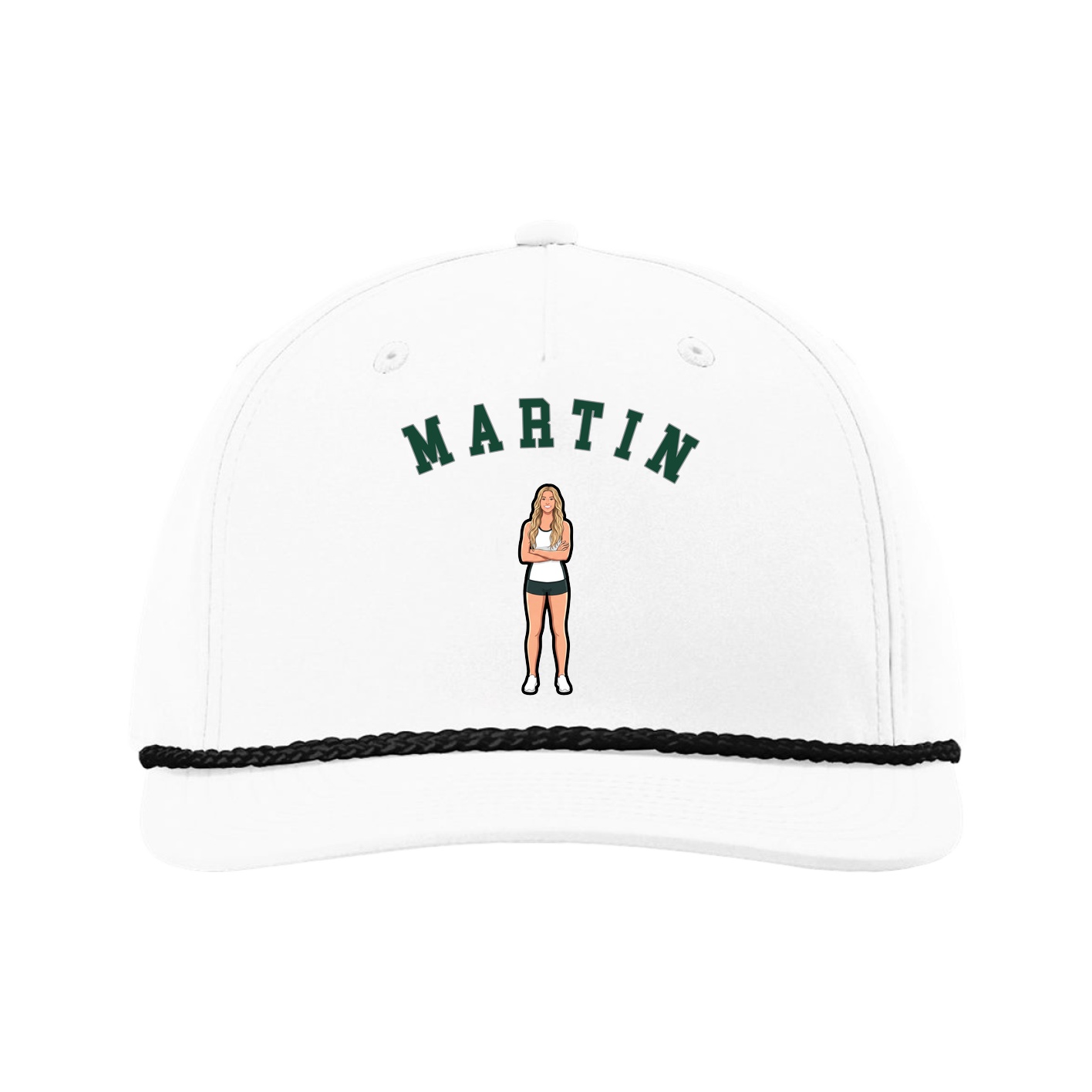 Five-Panel Classic Rope Cap — Shirsey Arch in White