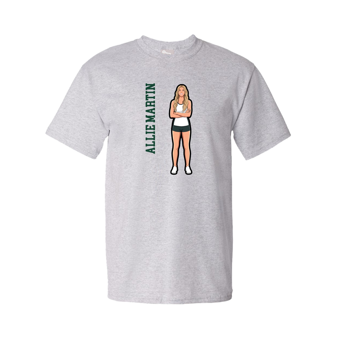 Tee — Name Vertical in Grey
