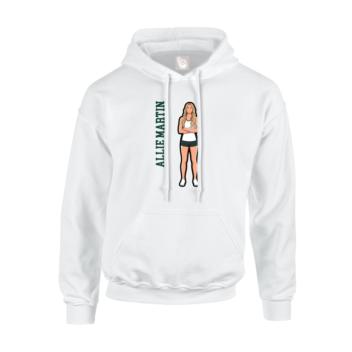 Hoodie — Name Vertical in White