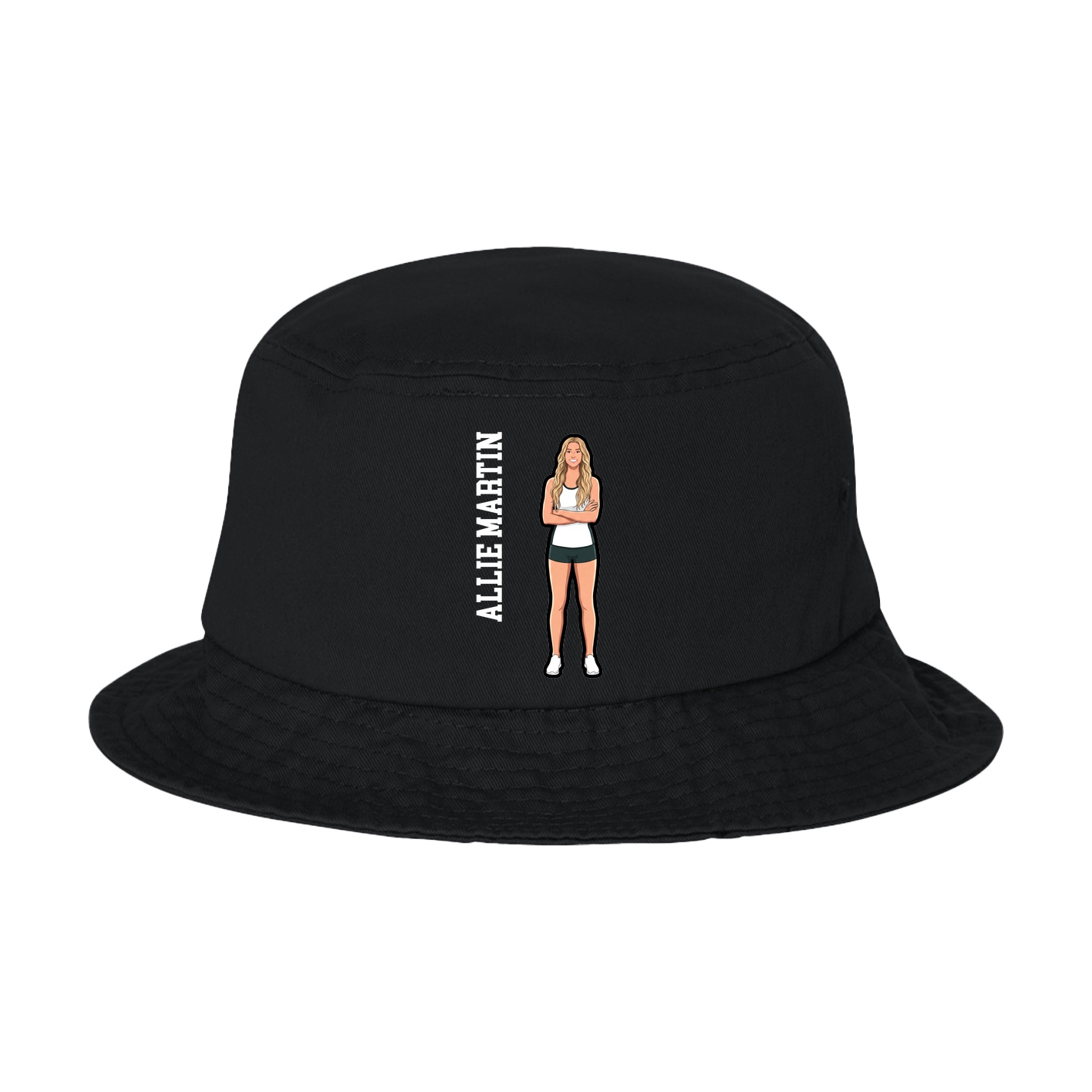 Bucket Cap — Name Vertical in Black