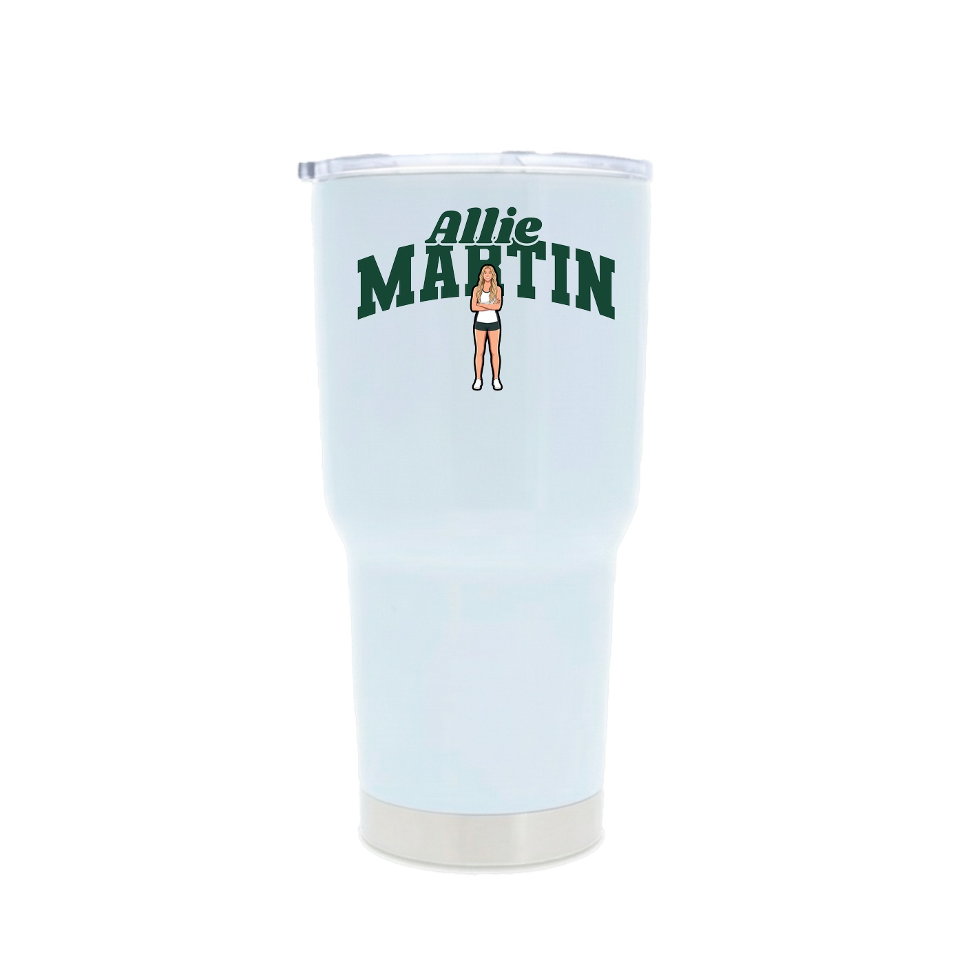30oz Stainless Steel Tumbler — Signature Arch in White