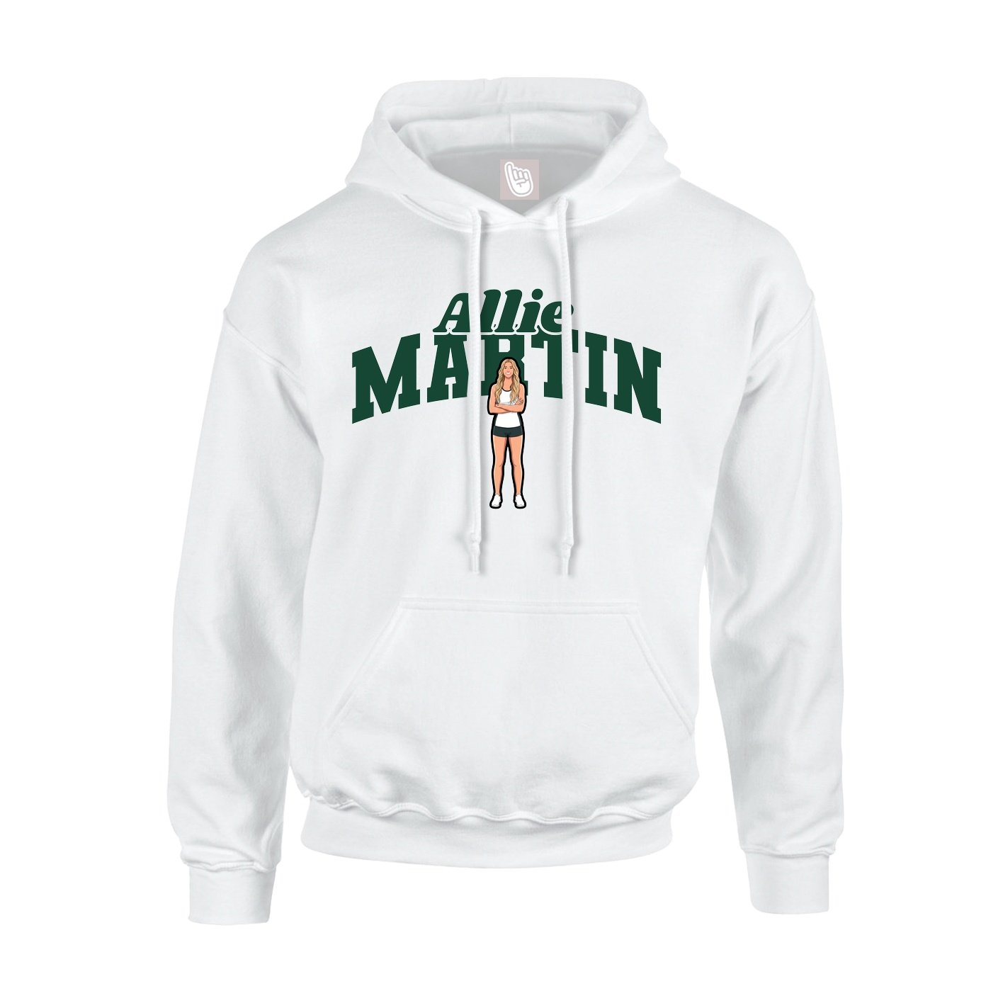Hoodie — Signature Arch in White