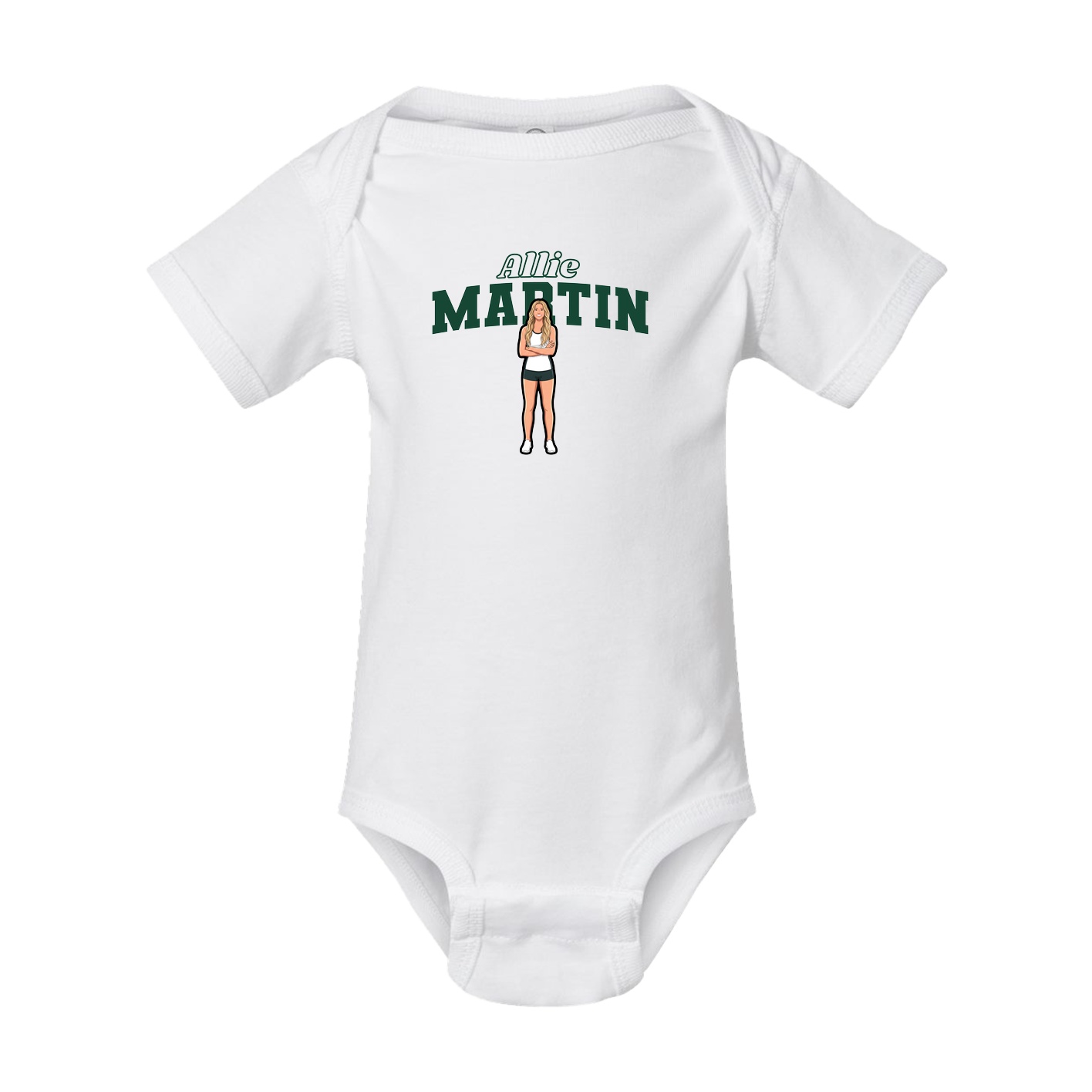 Baby Onesie — Name Arch in White