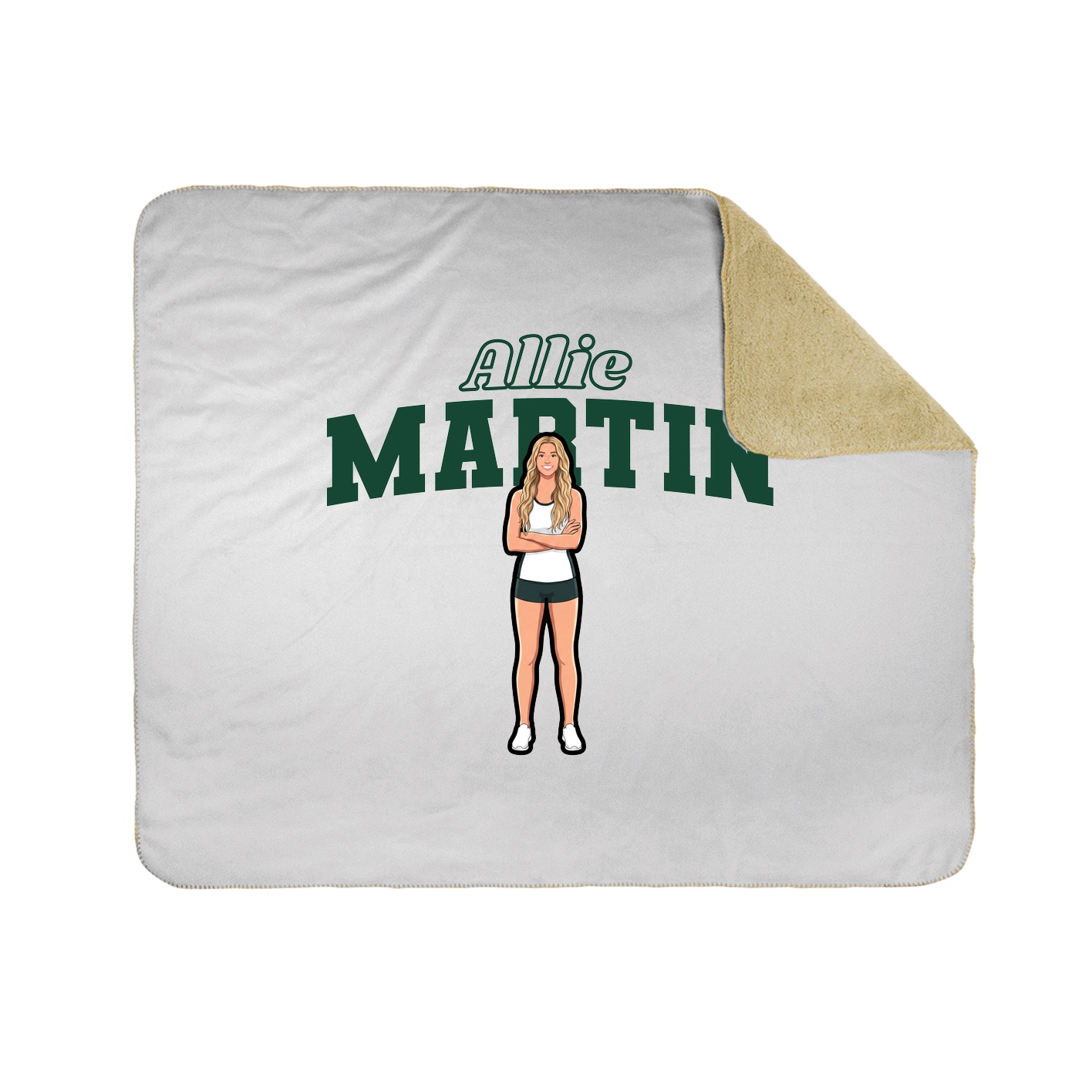 Throw Blanket — Name Arch in White