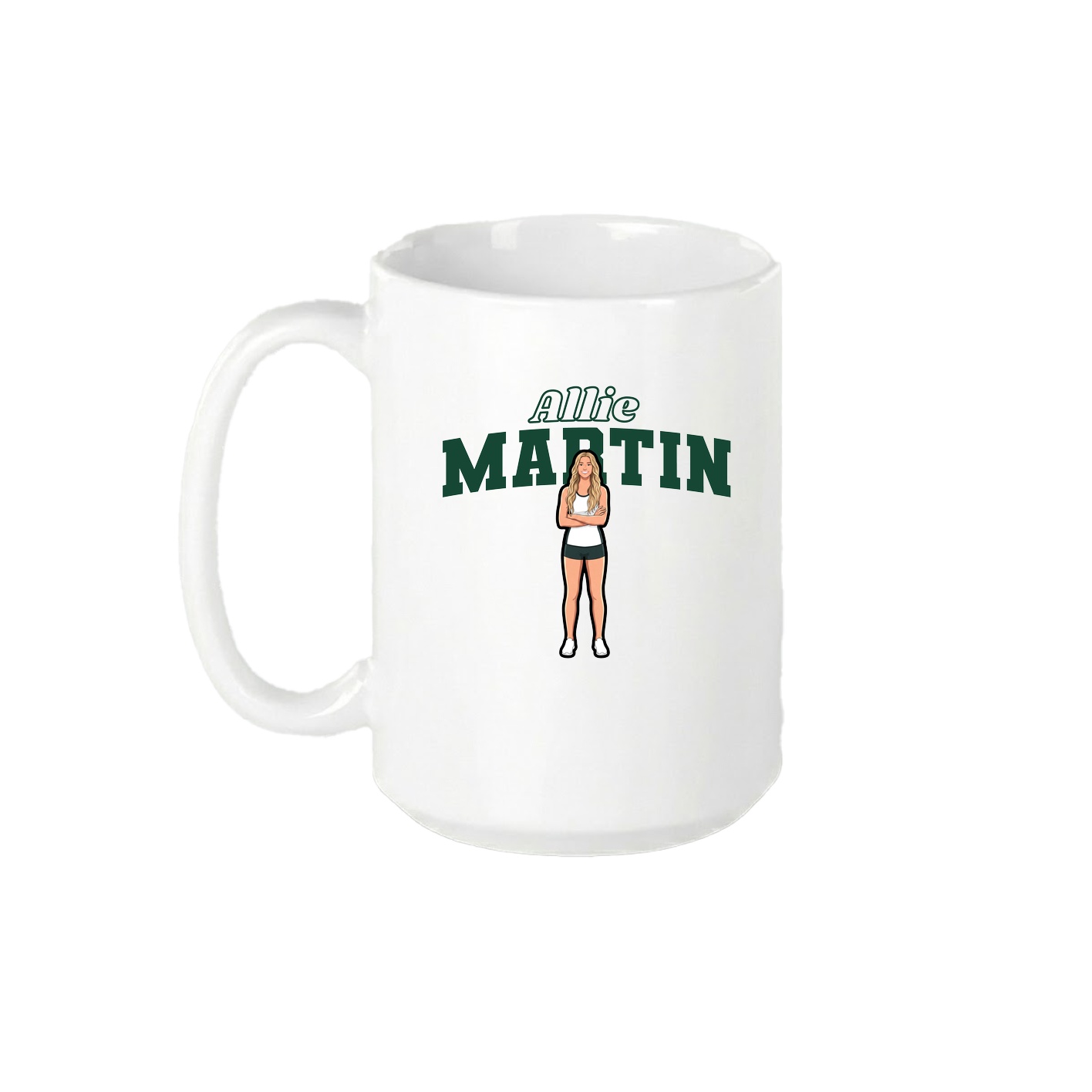 15oz Coffee Mug — Name Arch in White