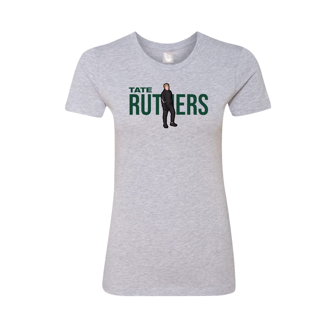 Fitted Women's Tee — Player Name in Grey