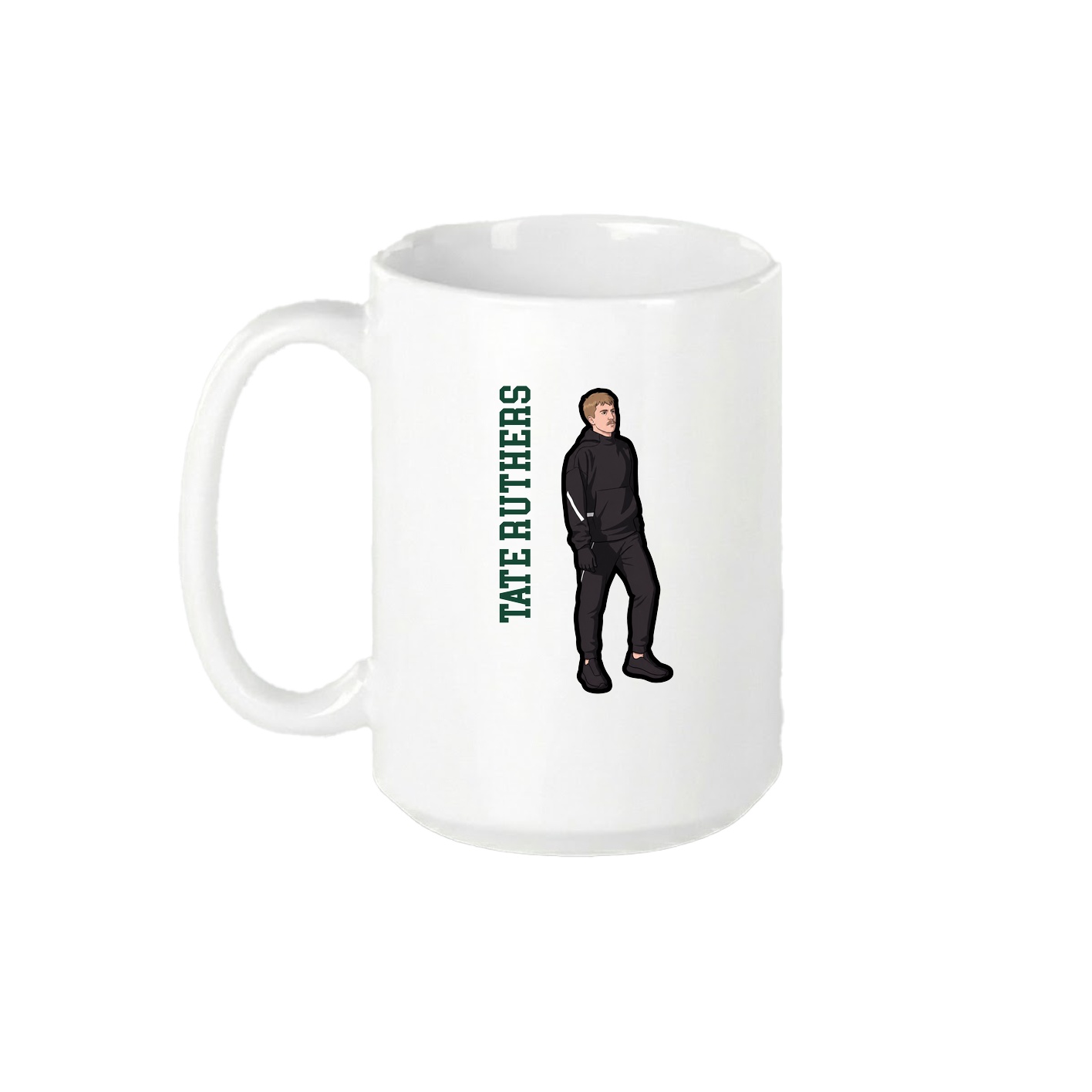 15oz Coffee Mug — Name Vertical in White