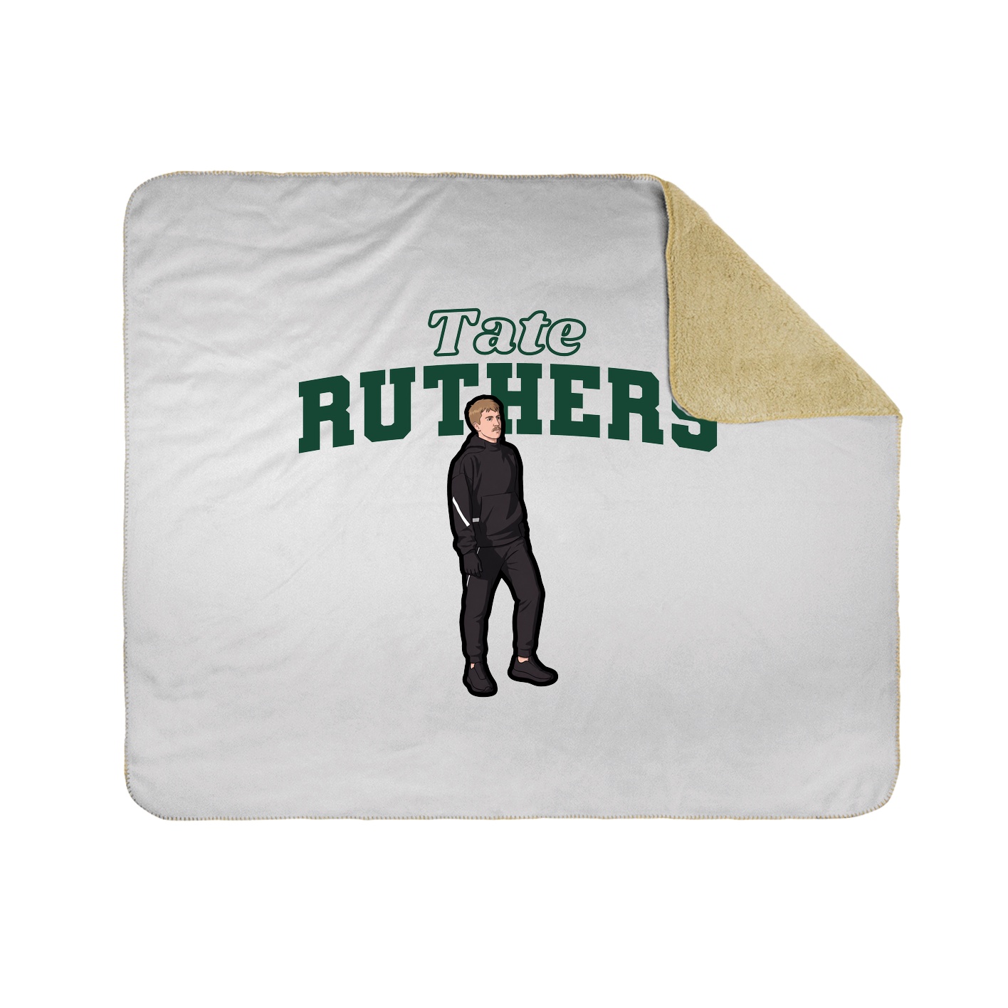 Throw Blanket — Name Arch in White