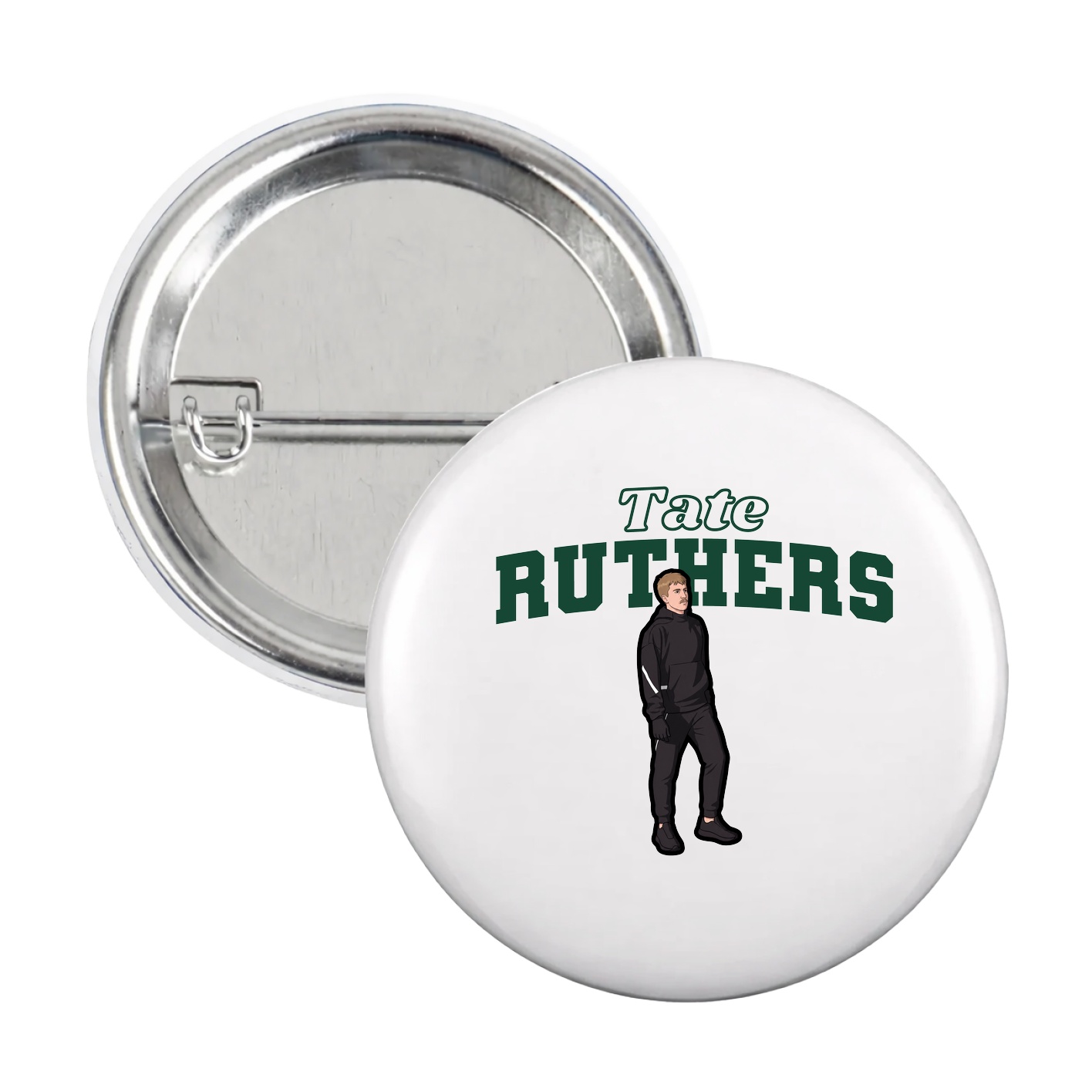 Game Day Button — Name Arch in White