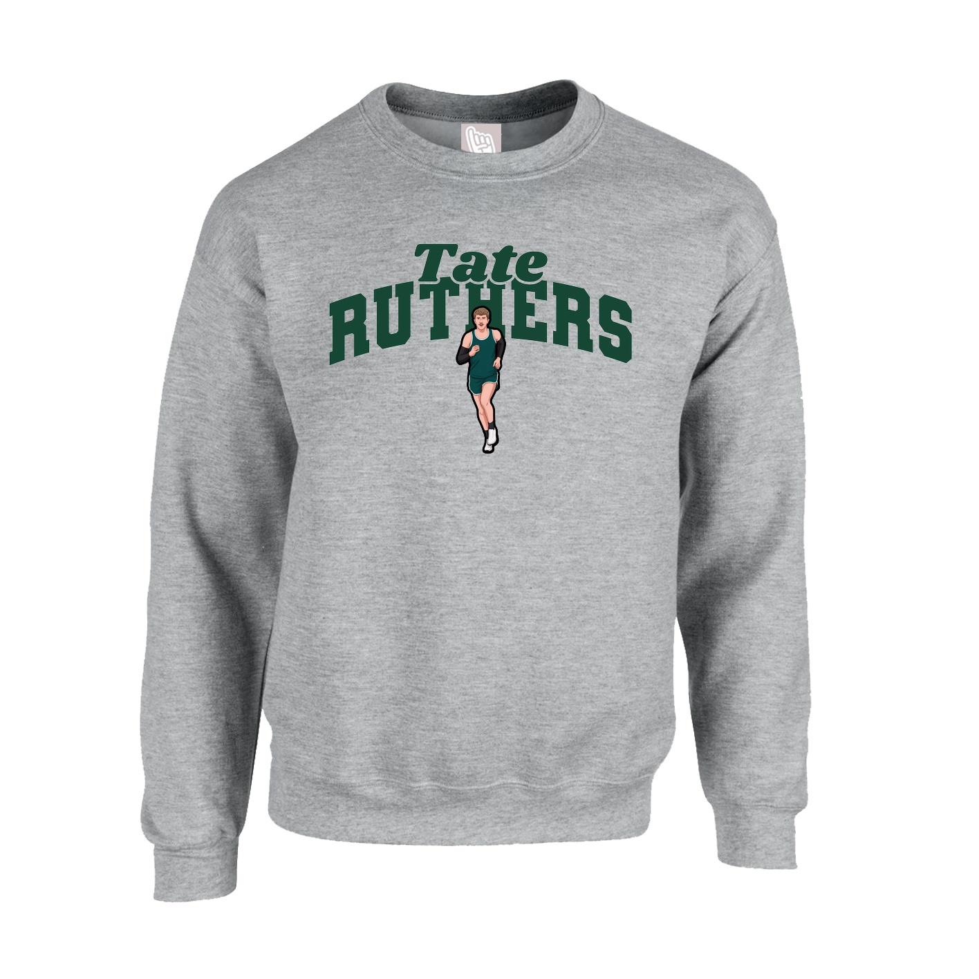 Fleece Crew — Signature Arch in Grey