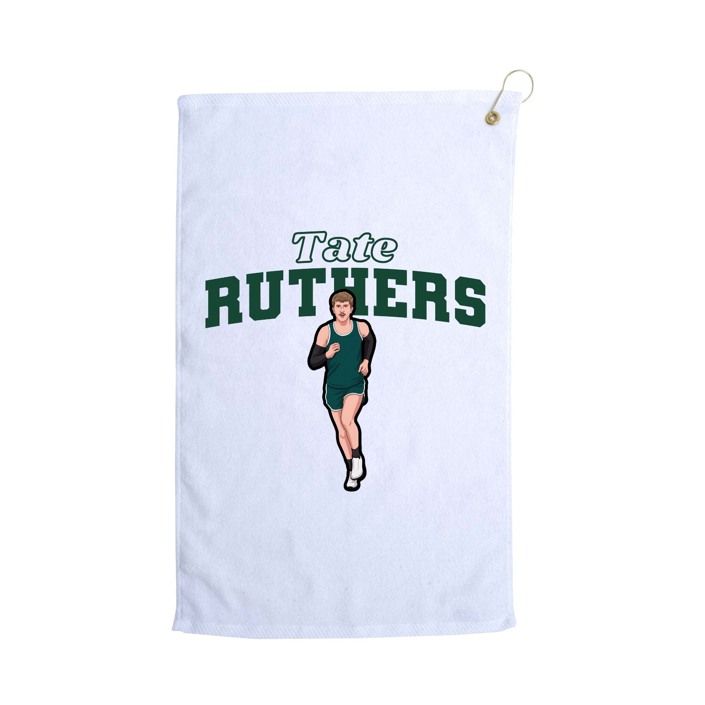 Golf Towel — Name Arch in White