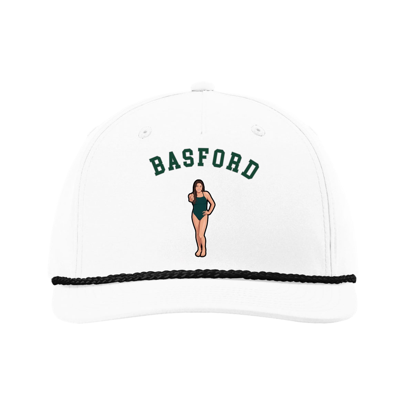 Five-Panel Classic Rope Cap — Shirsey Arch in White