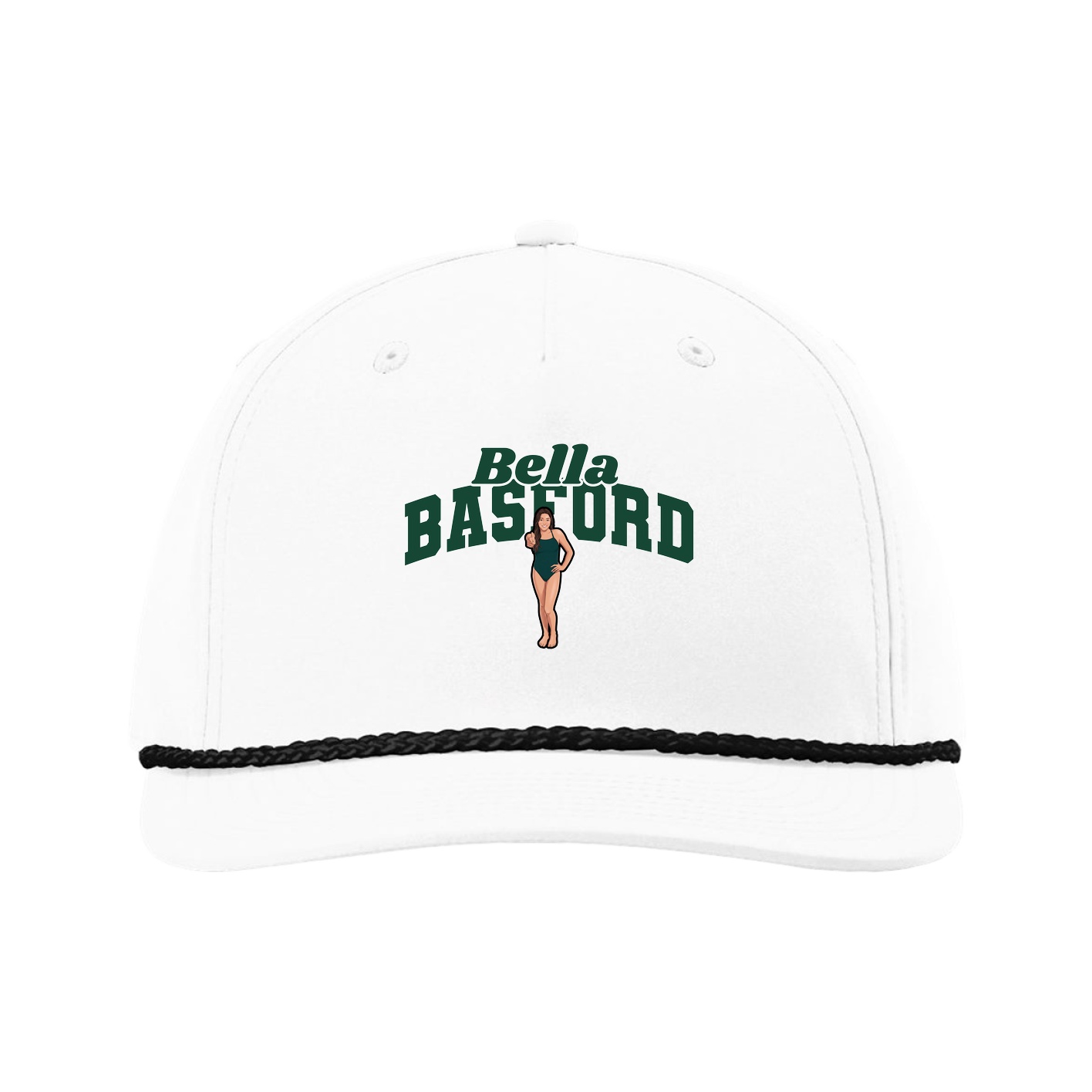 Five-Panel Classic Rope Cap — Signature Arch in White