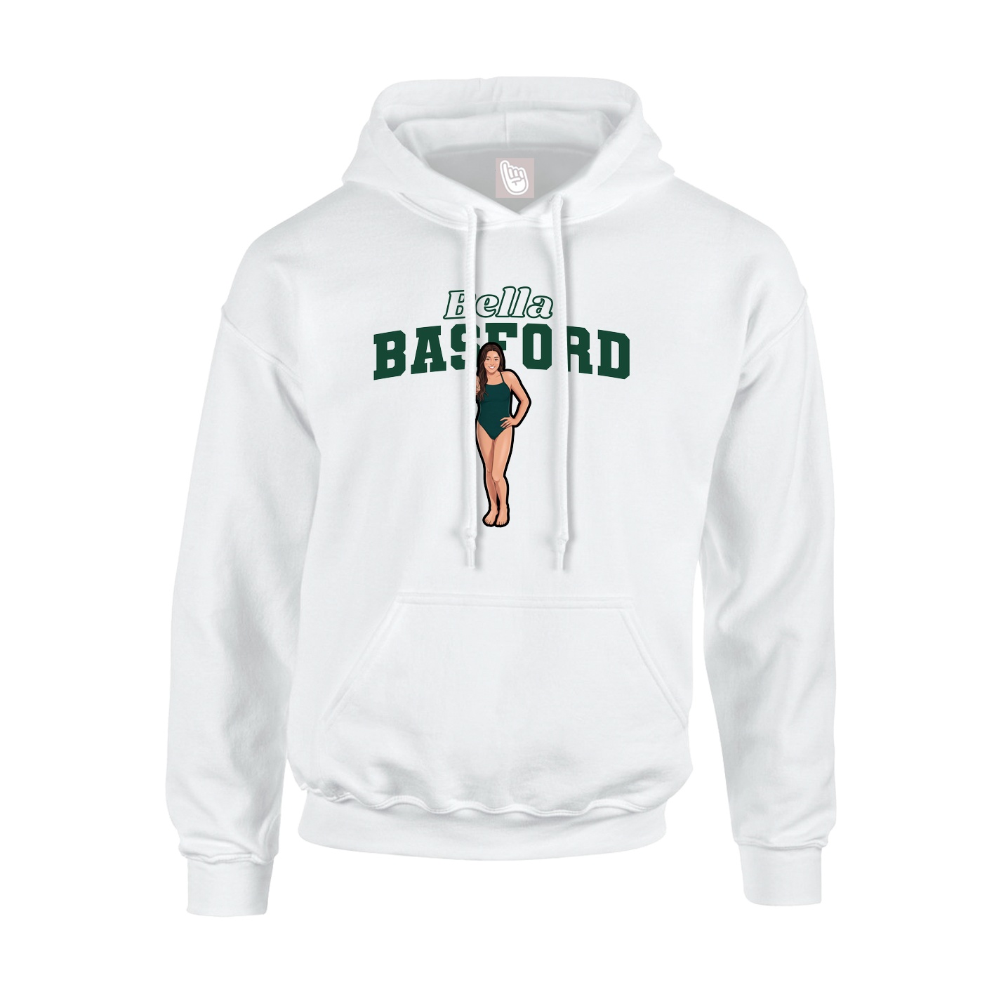 Hoodie — Name Arch in White