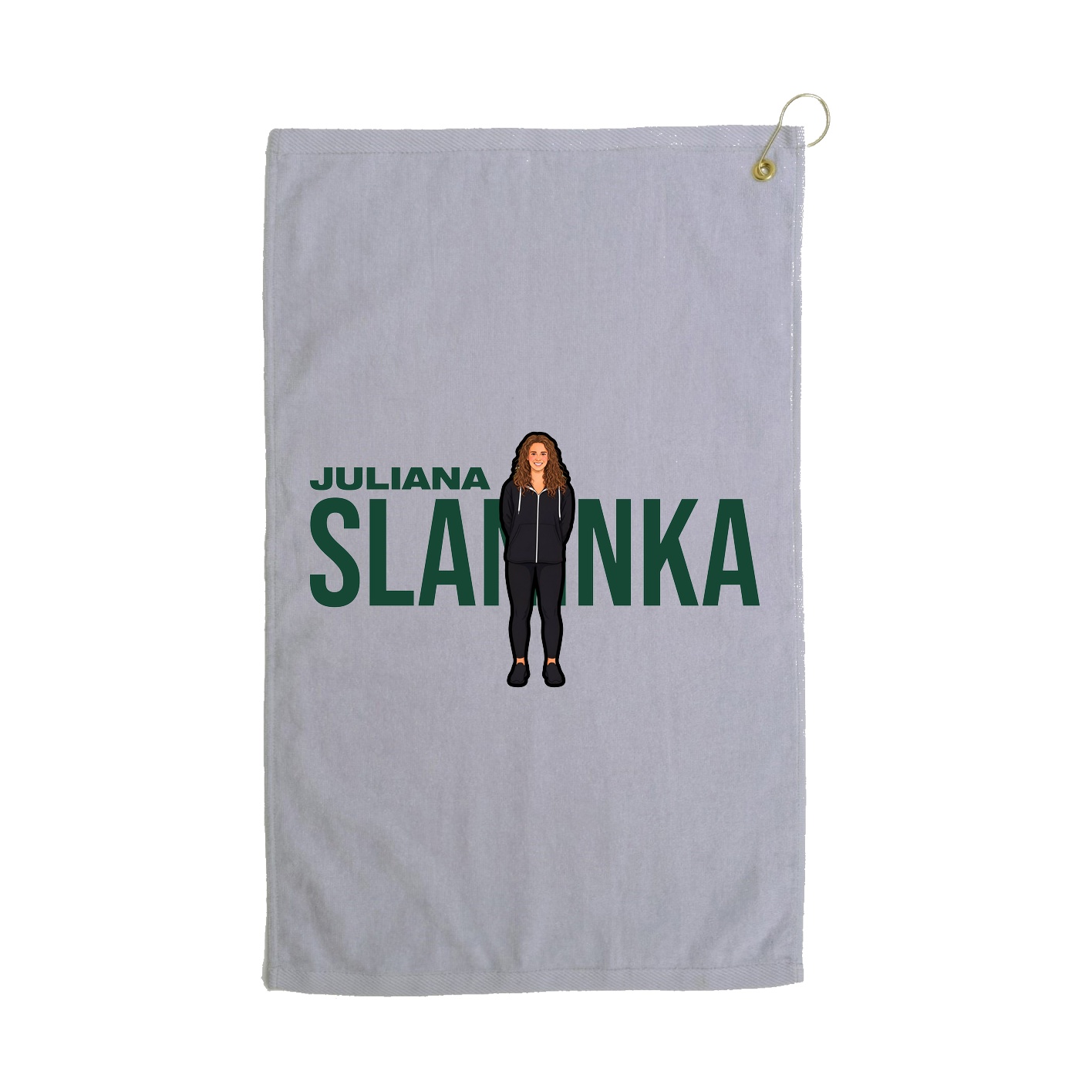 Golf Towel — Player Name in Grey