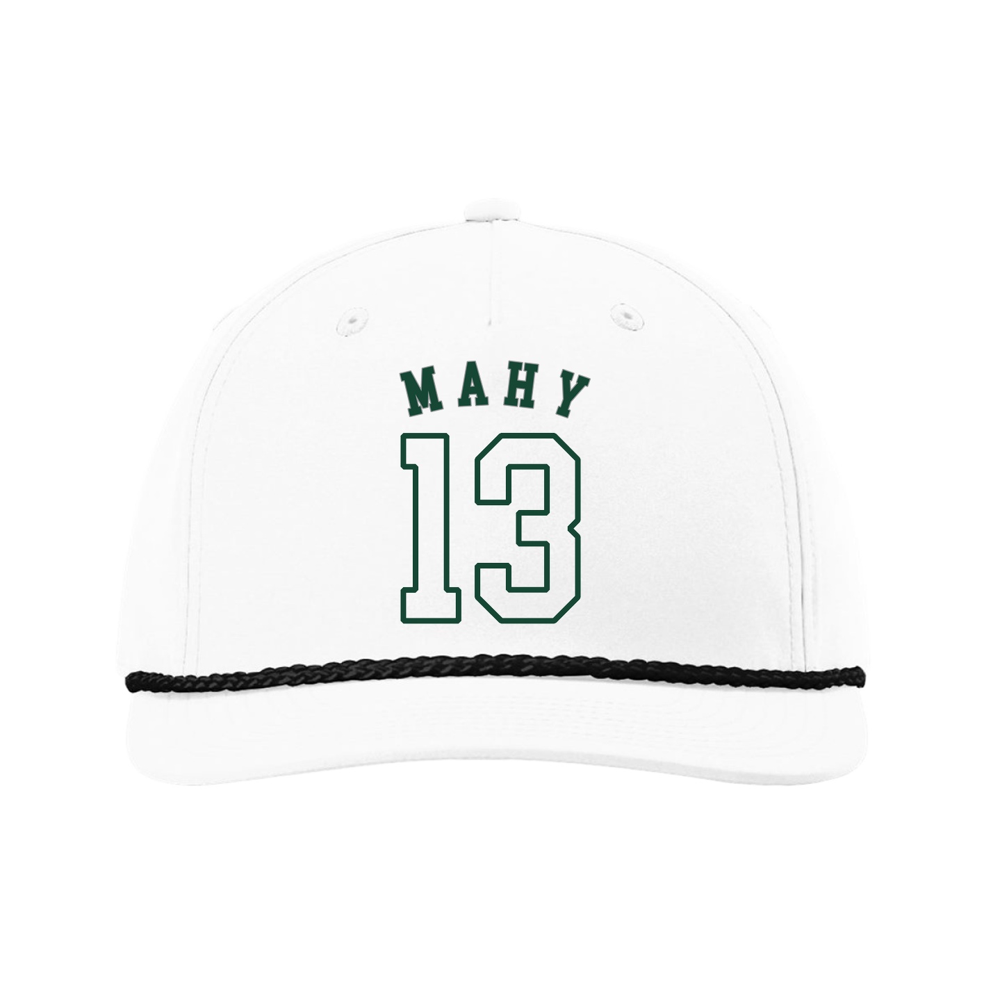 Five-Panel Classic Rope Cap — Shirsey Arch in White