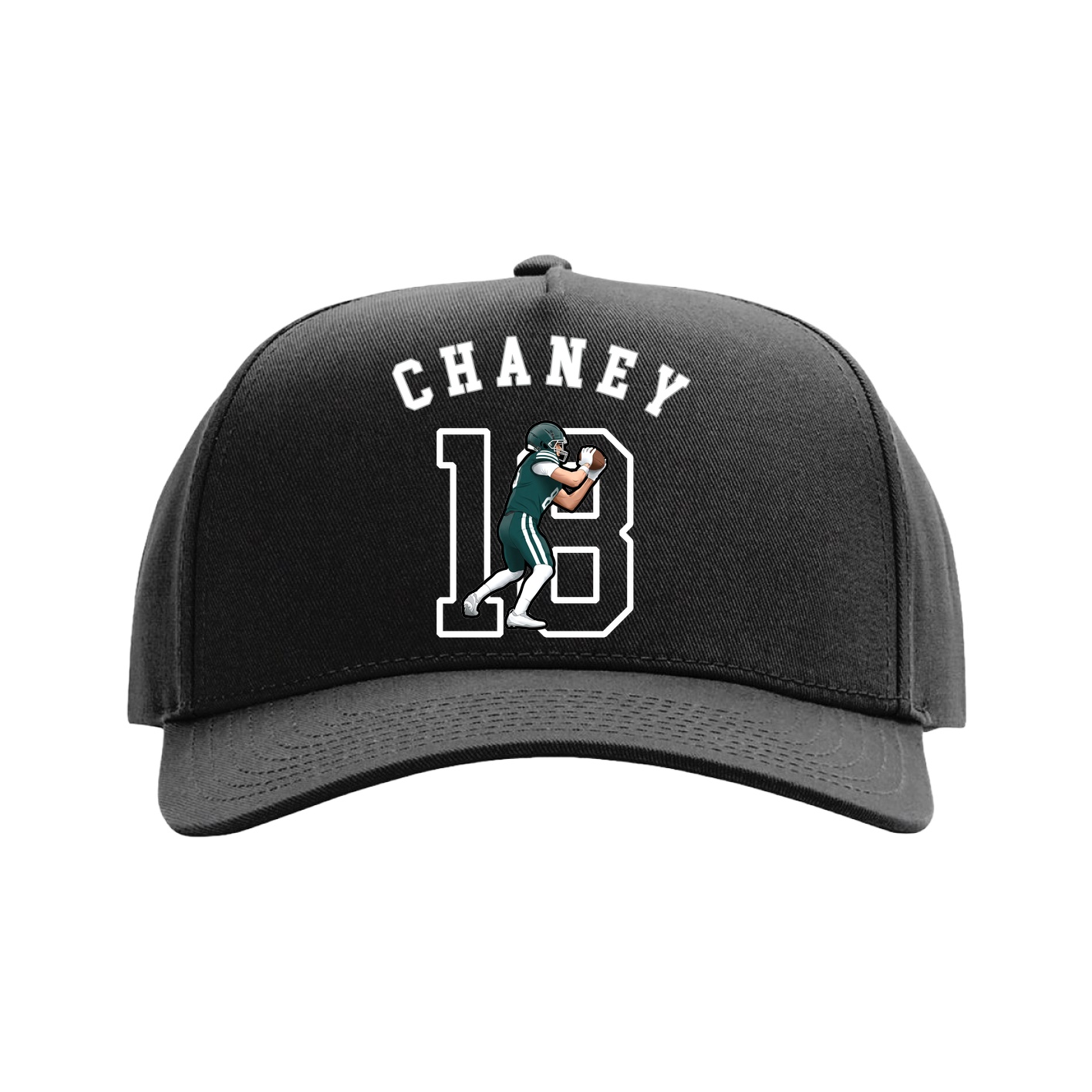Full Fabric Five-Panel Champ Cap — Shirsey Arch in Black