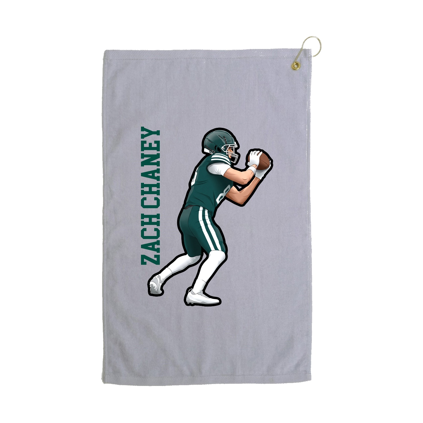 Golf Towel — Name Vertical in Grey