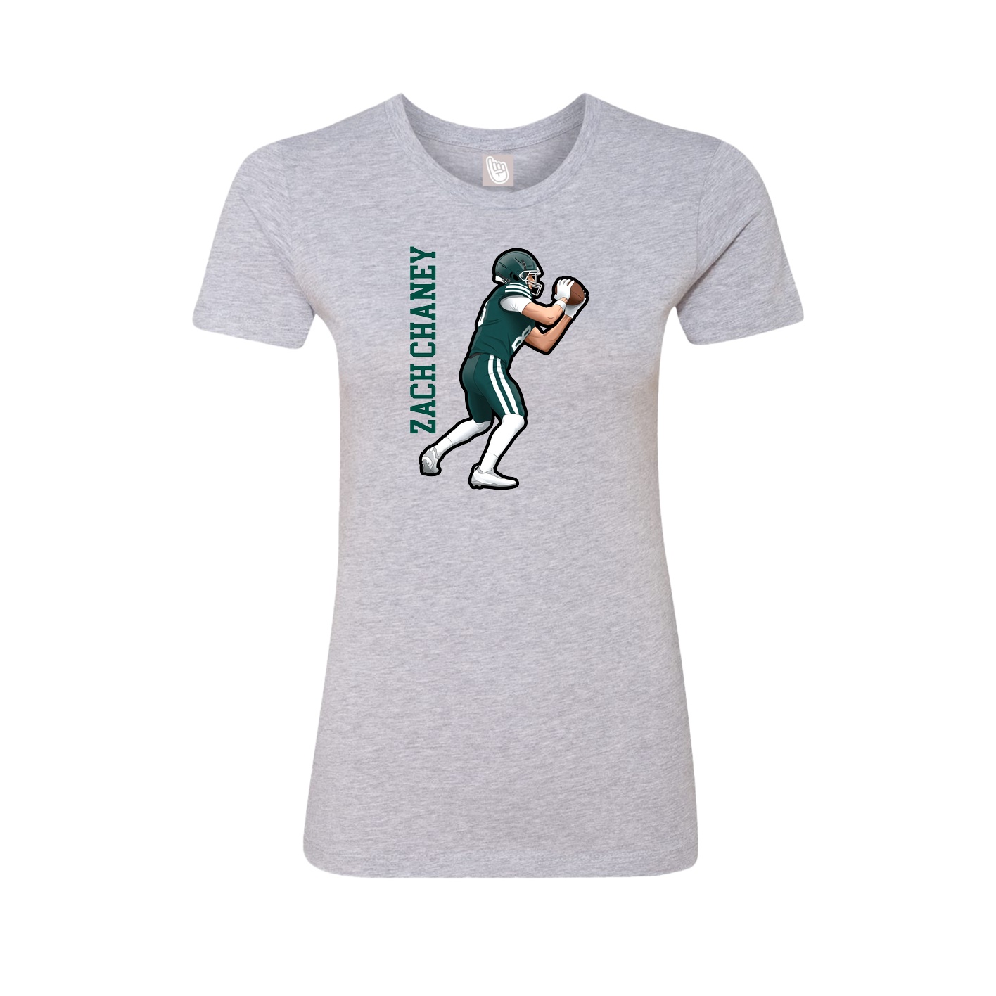 Womens Tee — Name Vertical in Grey