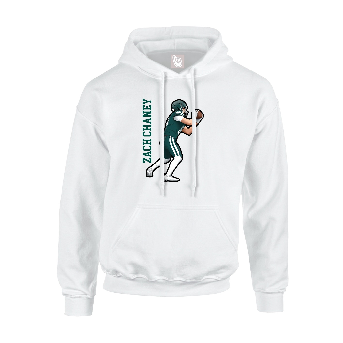 Youth Hoodie — Name Vertical in White