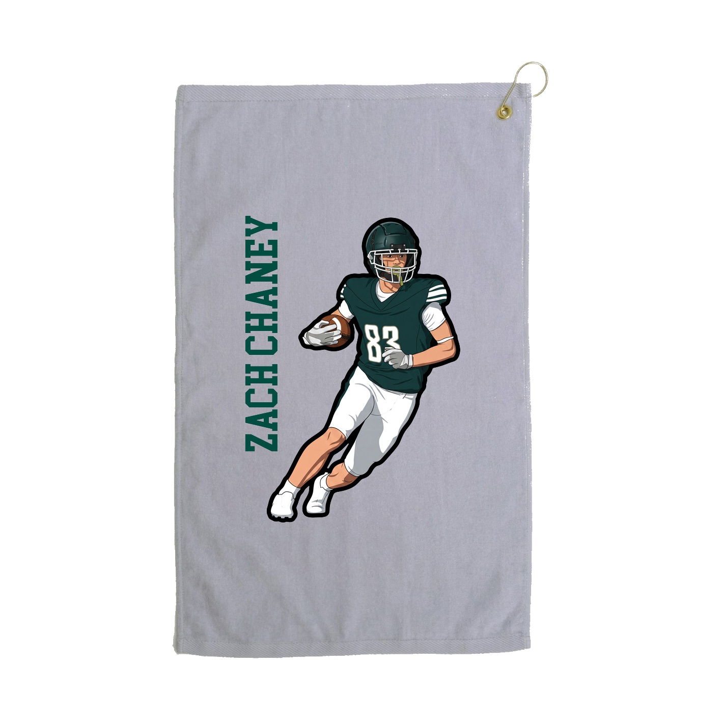 Golf Towel — Name Vertical in Grey