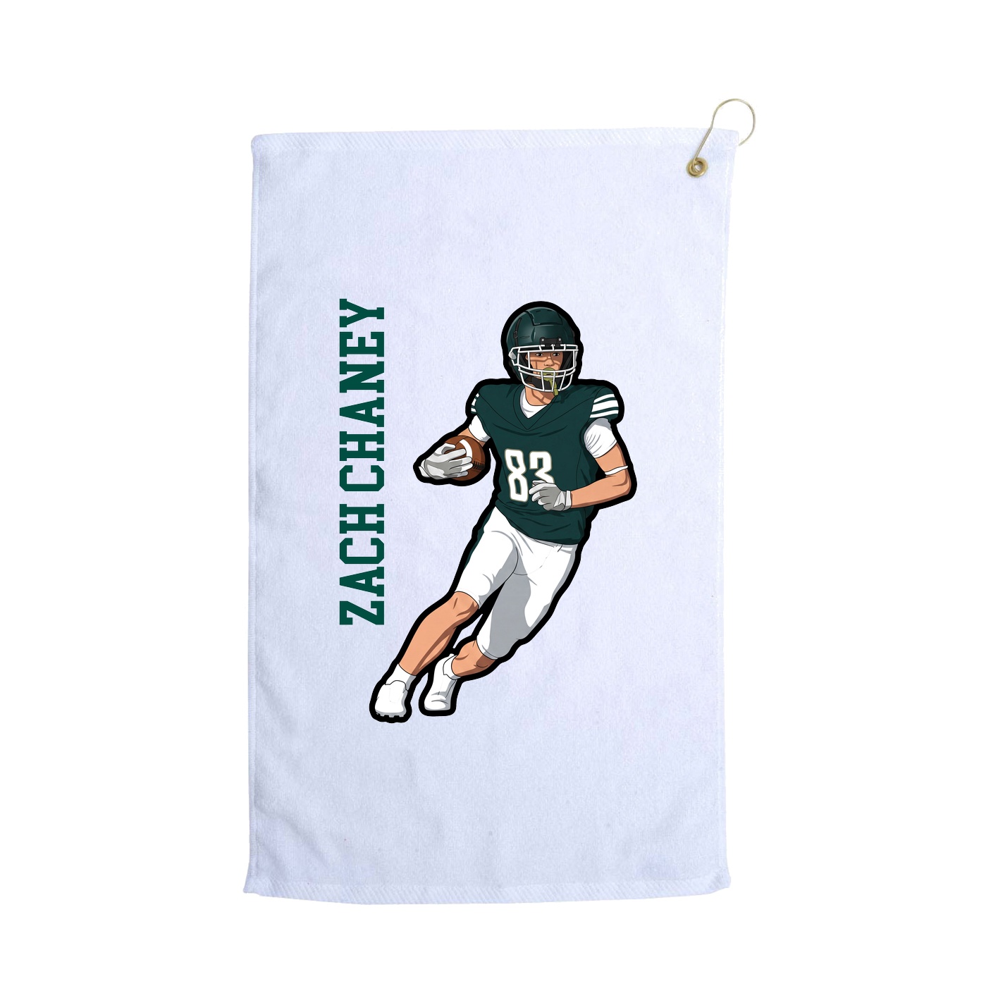 Golf Towel — Name Vertical in White