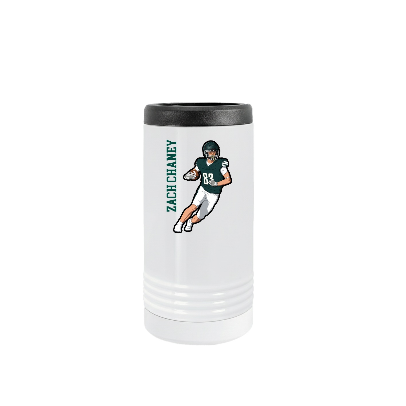 Slim Beverage Holder — Name Vertical in White