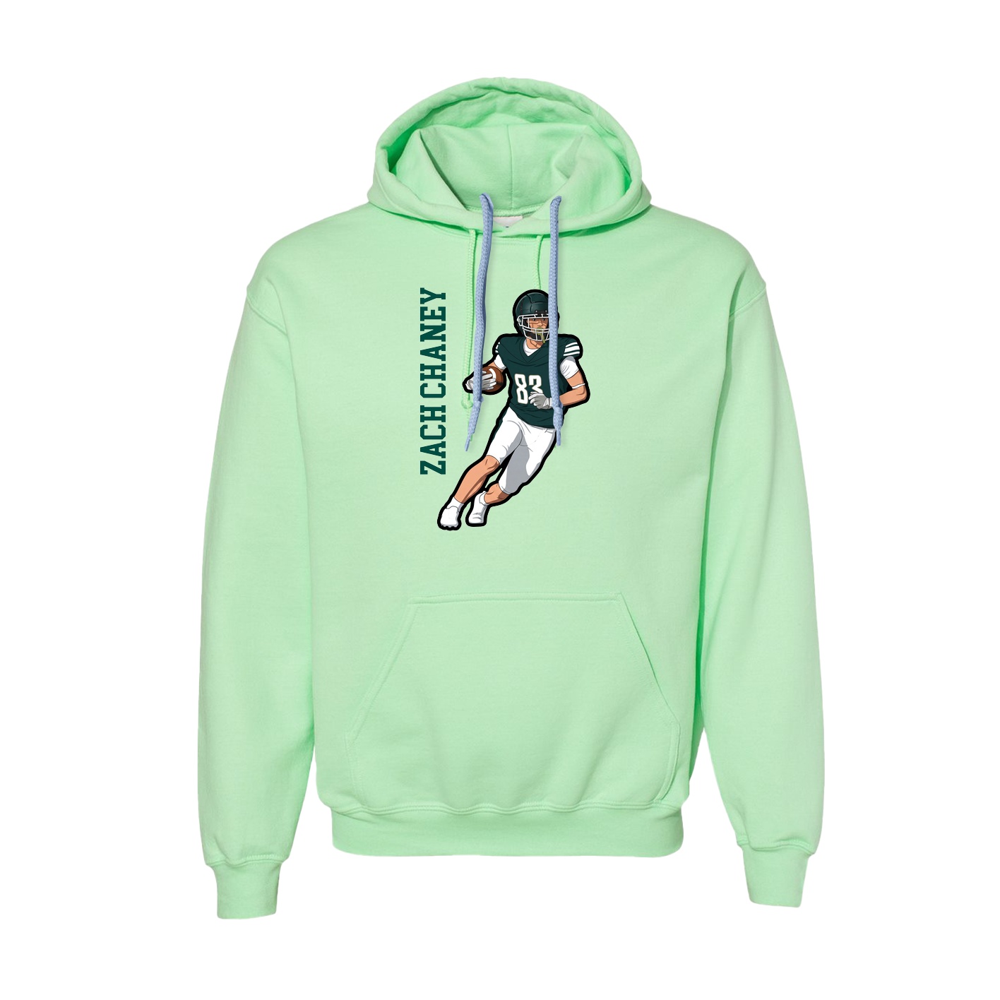 Hoodie — Name Vertical in Green