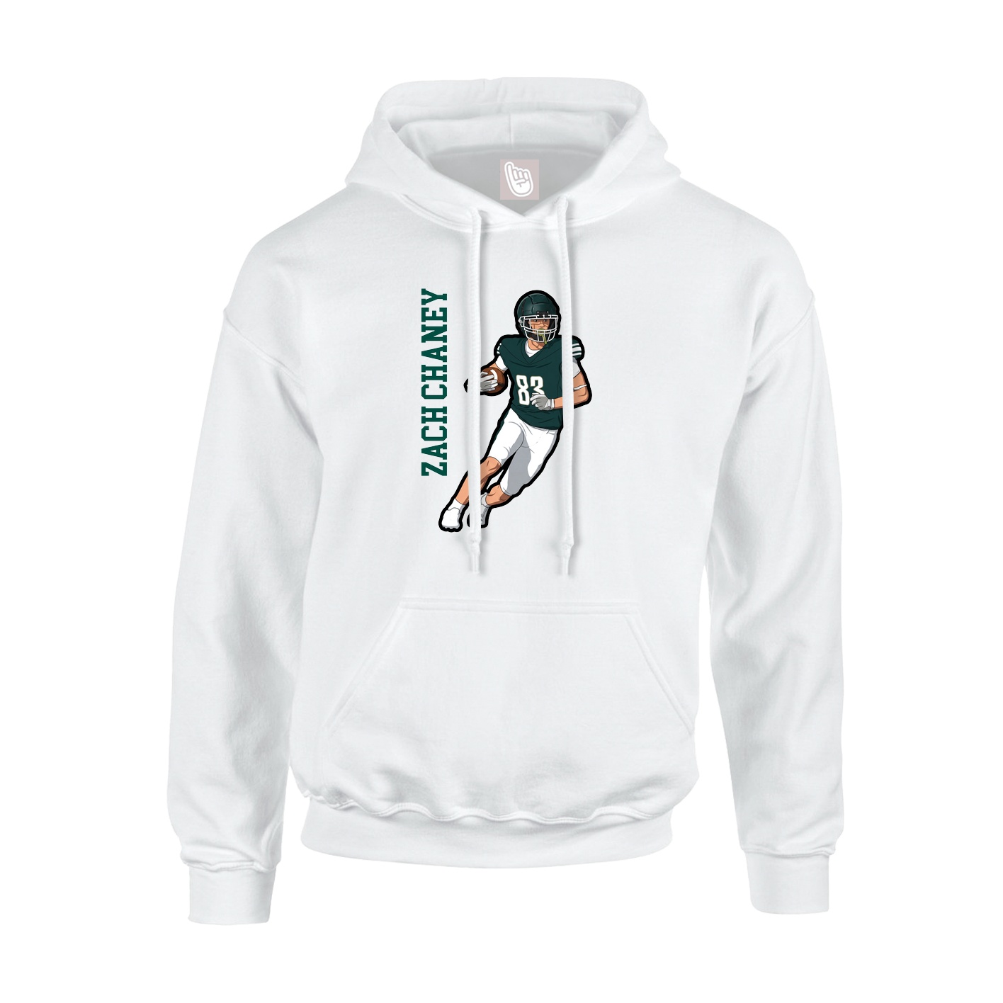 Youth Hoodie — Name Vertical in White