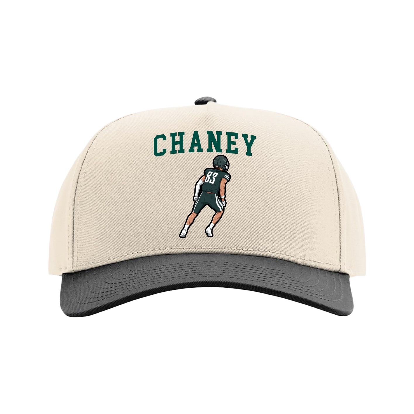Full Fabric Five-Panel Champ Cap — Shirsey in Cream/Black