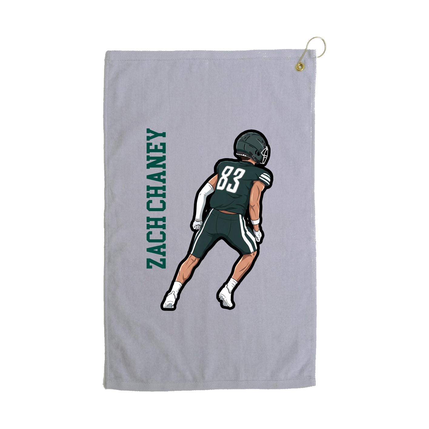 Golf Towel — Name Vertical in Grey