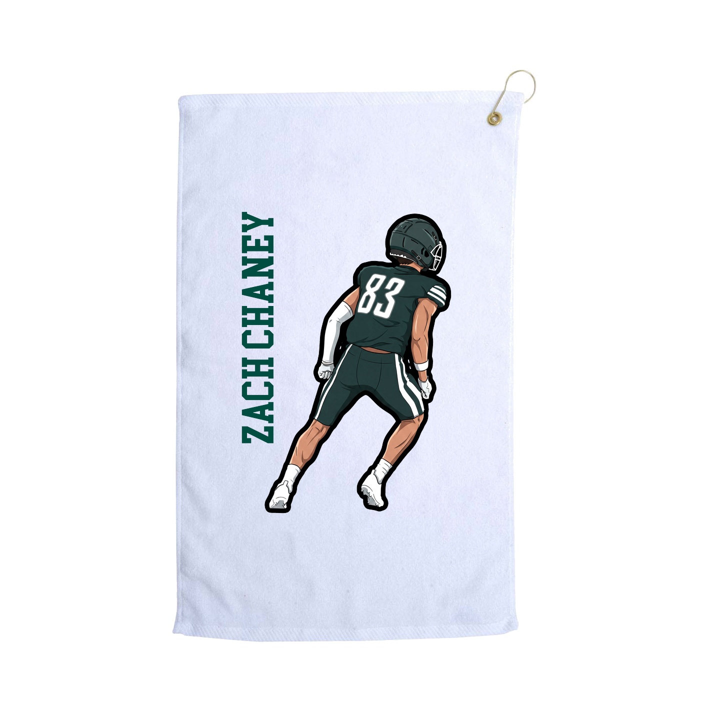 Golf Towel — Name Vertical in White